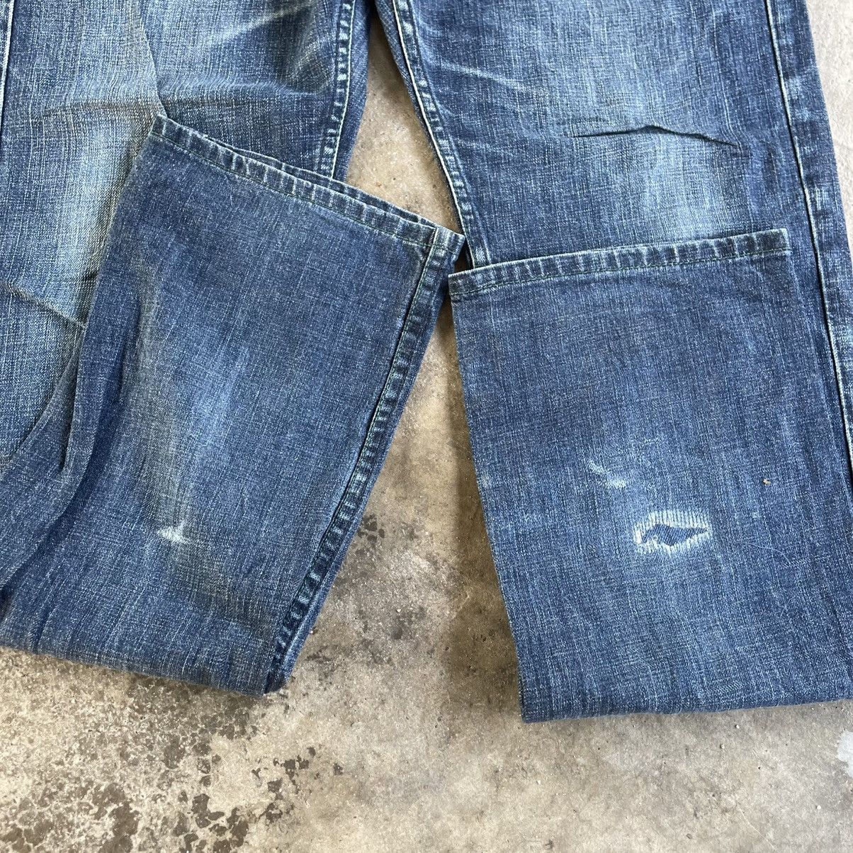 Vintage × Xlarge 🔥XLarge Stoned Washed Sick Skate Design Inside Denim Jeans Size US 33 - 9 Thumbnail