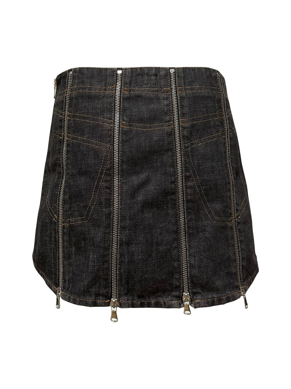 Dolce & Gabbana D&G Spring Summer 2003 Zipper Panel Denim Mini Skirt Size 28" / US 6 / IT 42 - 2 Thumbnail