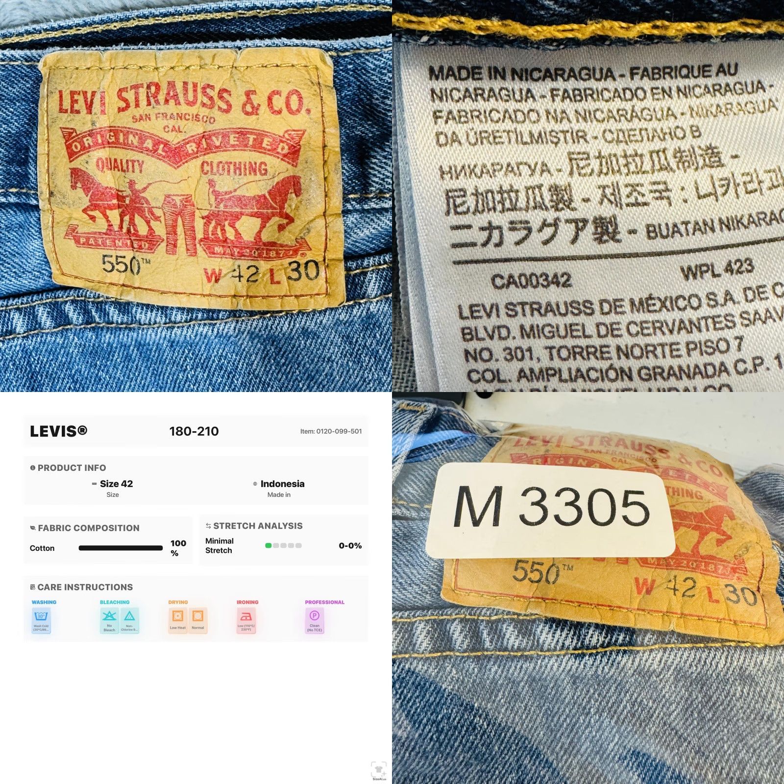 Levi's VINTAGE Levis 550 Denim Shorts Bermuda 42 Blue Relaxed 5-Pocket Denim Cotton Zip Mens Shorts 550 Size US 42 / EU 58 - 8 Thumbnail