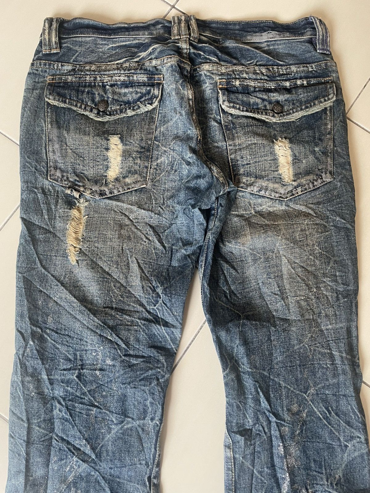 Japanese Brand Midas Multipocket Distressed Flare Jeans Size US 32 / EU 48 - 8 Thumbnail