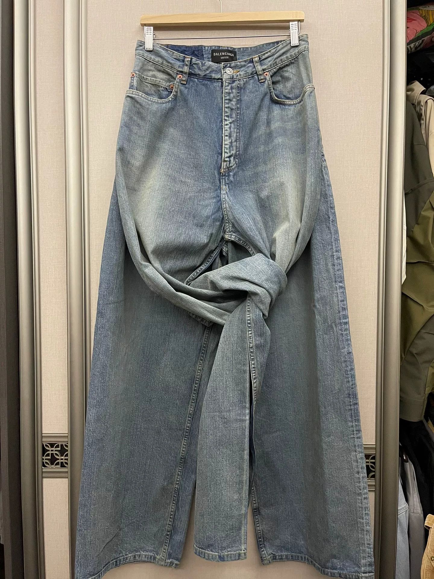 Balenciaga balenciaga baggy wide-leg denim pants Size 22" - 1 Thumbnail