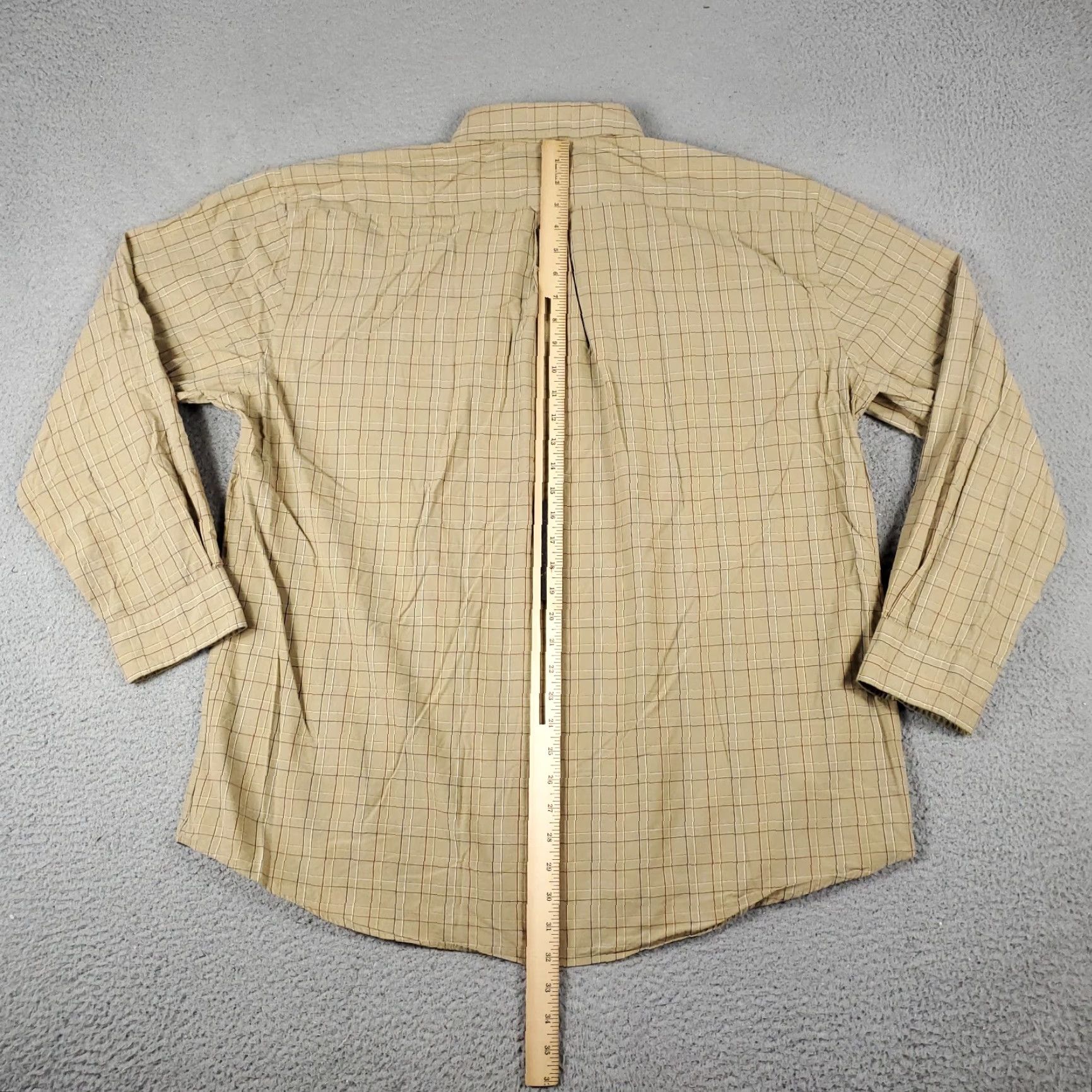 Nautica Nautica Shirt Mens Size 2XL Beige Plaid Casual Button Up Long Sleeve Size US XXL / EU 58 / 5 - 5 Thumbnail