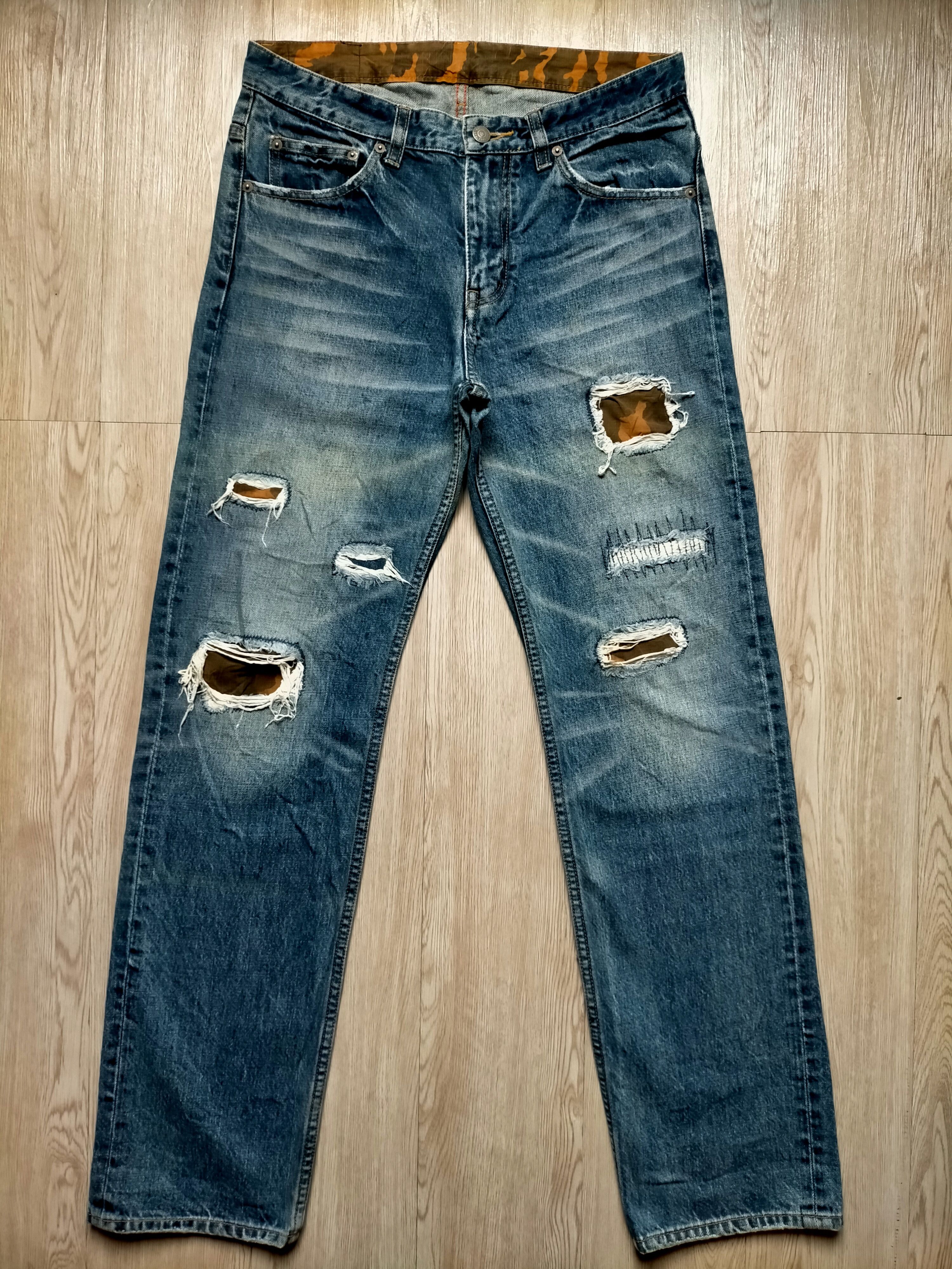 Hysteric Glamour Rattle Trap Japanese Patchwork Blue Jeans Size US 32 / EU 48 - 1 Thumbnail