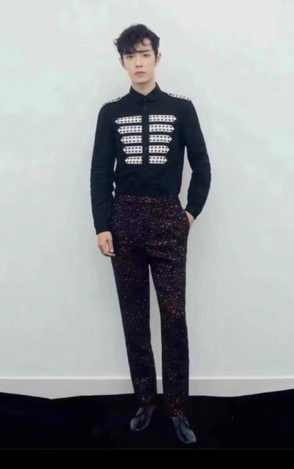 Saint Laurent Paris Black striped officer shirt collar size39 Size US M / EU 48-50 / 2 - 2 Thumbnail