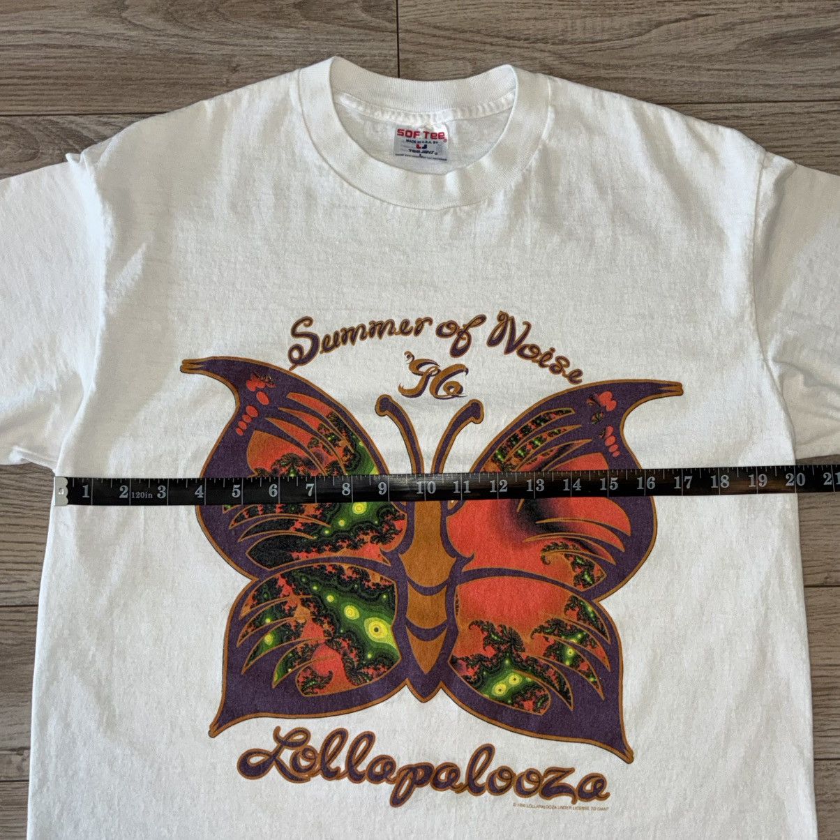 Giant 1996 Lollapalooza Fractal Butterfly Summer of Noise shirt Size US L / EU 52-54 / 3 - 7 Thumbnail