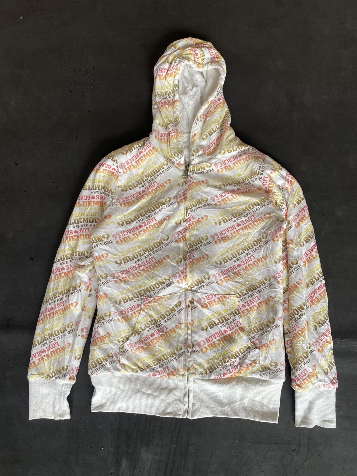 Vintage Bluemoon Reversible Hoodie Poem Styled Goa Size US M / EU 48-50 / 2 - 4 Thumbnail
