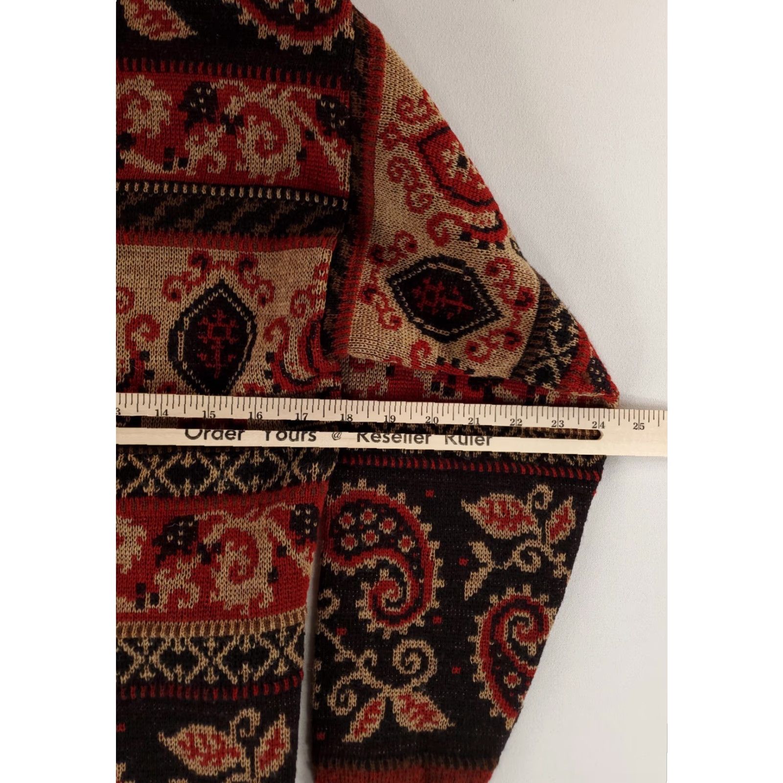 Pendleton VINTAGE Pendleton Cardigan Sweater Patterned Black Red Brown Womens S Cardigan Size S Womens Black Knit Hole bottom, see pics Size S / US 4 / IT 40 - 5 Thumbnail