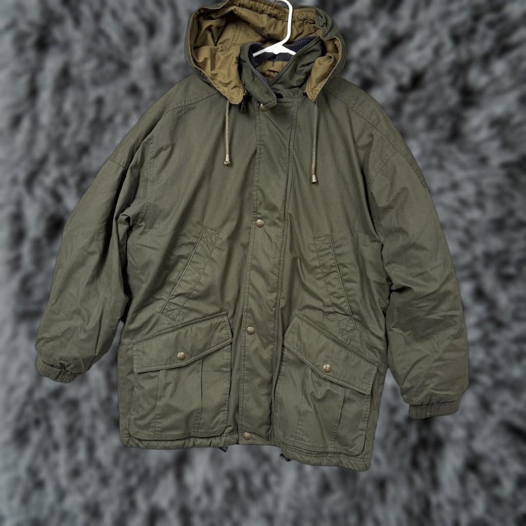 Vintage VINTAGE Pacific Trail Parka Jacket Mens Medium Olive Green Canvas Insulated Hooded Padded Quilt Lined Outdoor Workwear 90s Style Size US M / EU 48-50 / 2 - 1 Thumbnail