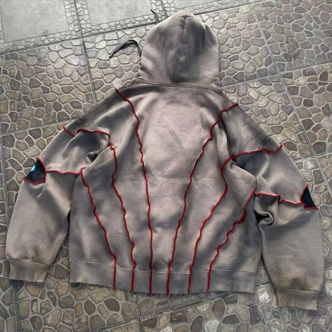 Japanese Brand Gothic Punk Eye Pattern Patchwork Hoodies Size US M / EU 48-50 / 2 - 5 Thumbnail