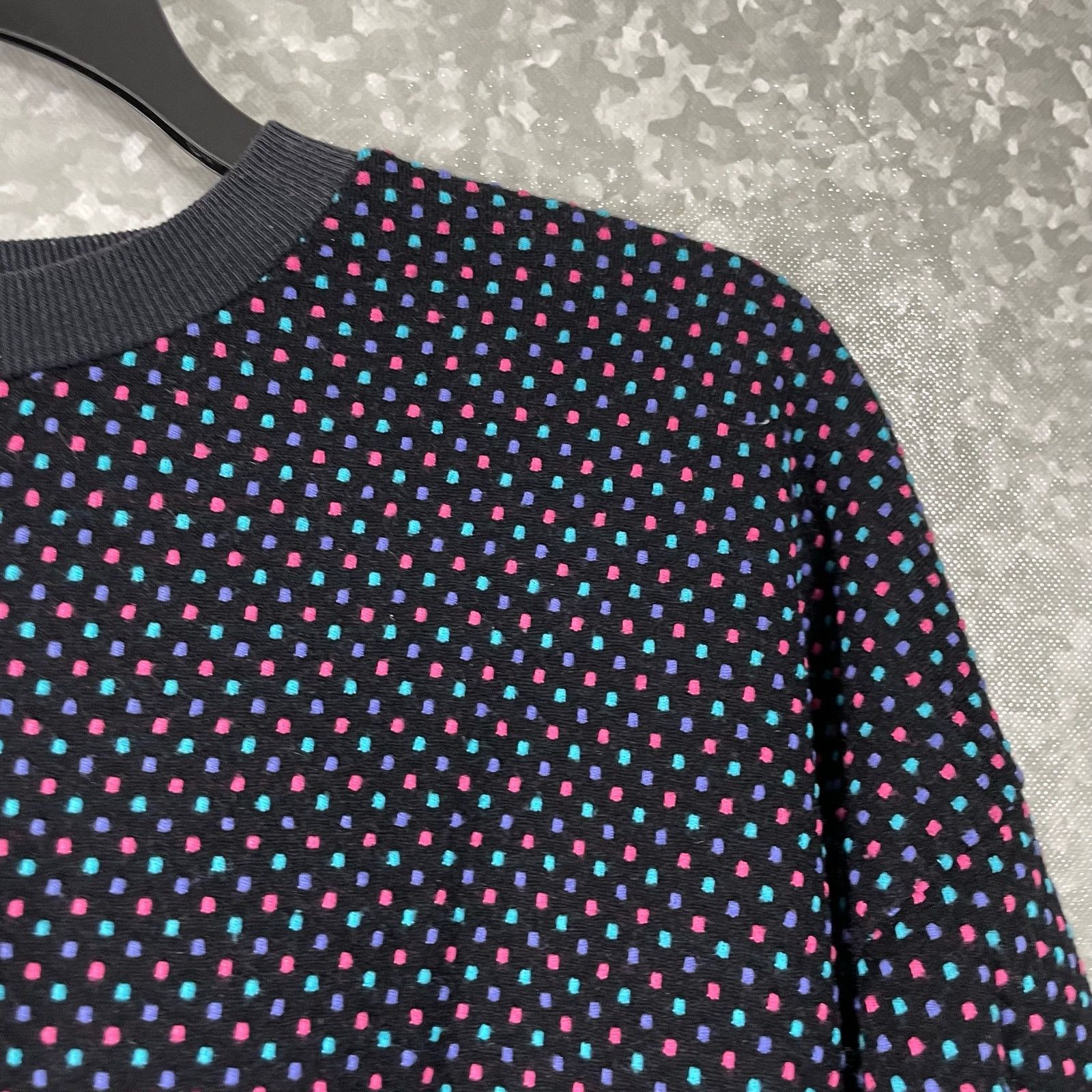 Vintage Style Plus Vintage 80's Black Polka Dot Sweater - One Size Size ONE SIZE - 2 Thumbnail