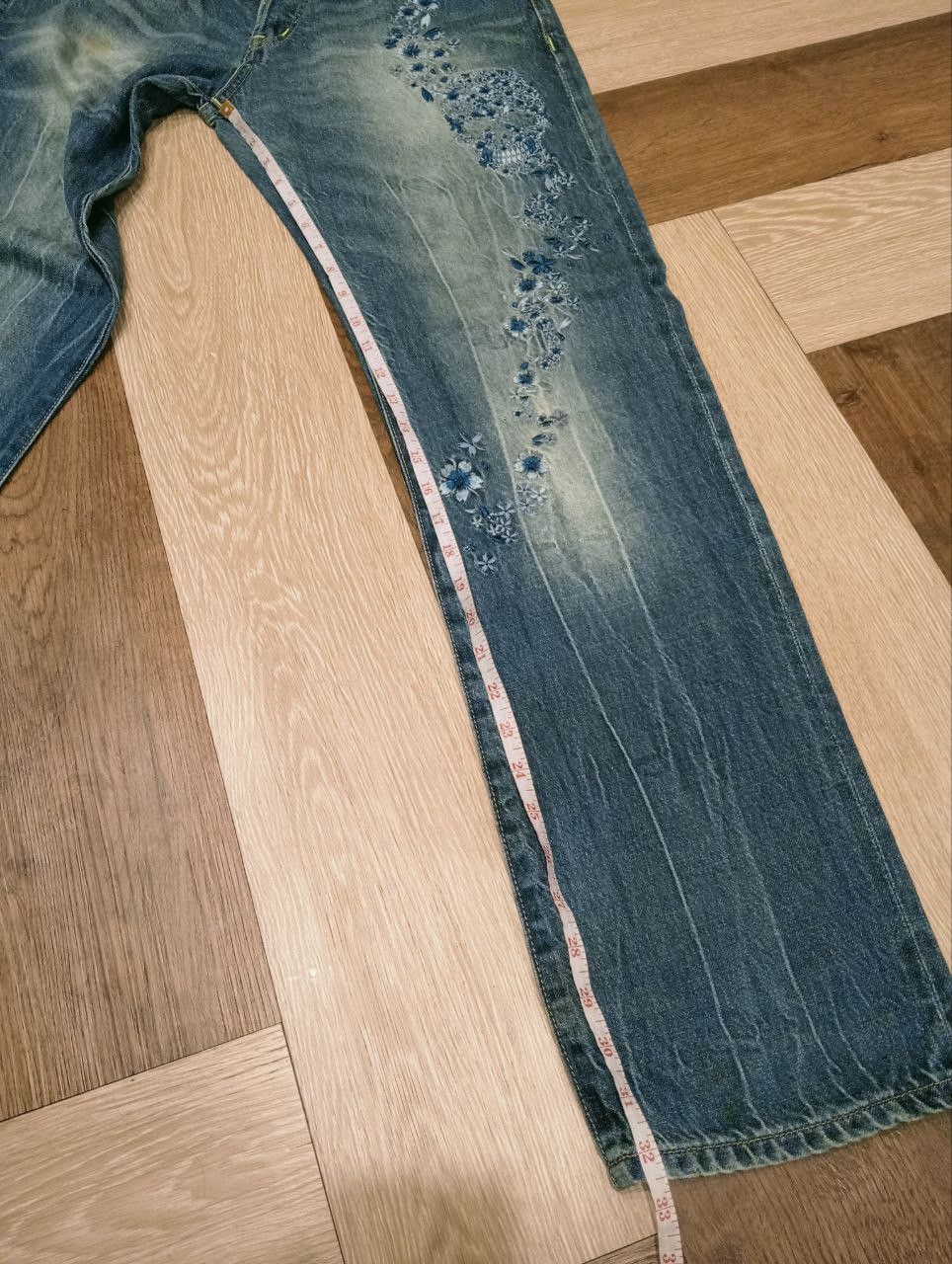 Japanese Brand VINTAGE JAPANESE NAMITATSU GADO EMBROIDERY ART JEAN Size US 33 - 18 Thumbnail