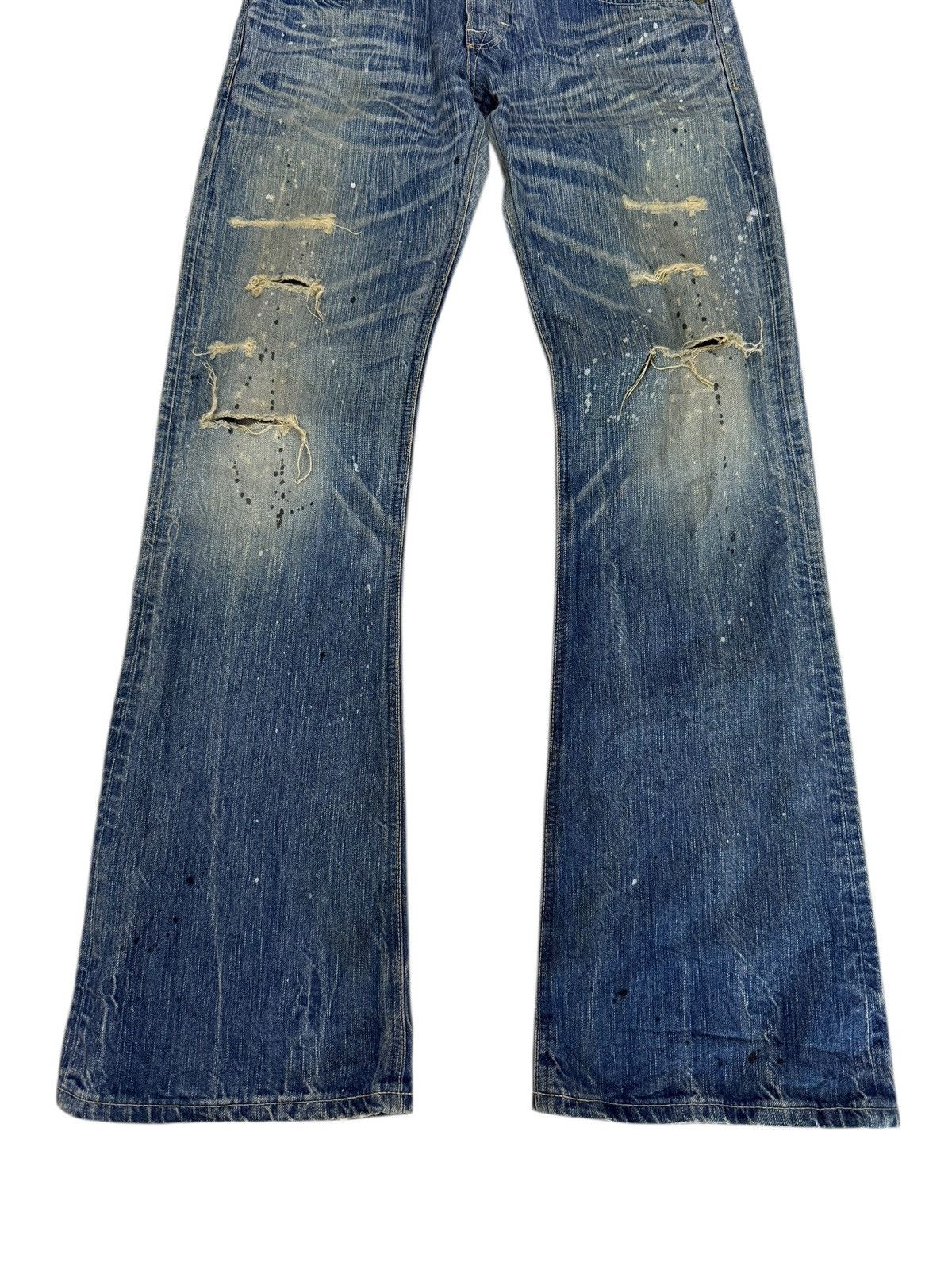 If Six Was Nine Flared Jeans Edwin 503 Blue Trip Clawmark Distressed Sick Size US 31 - 3 Thumbnail