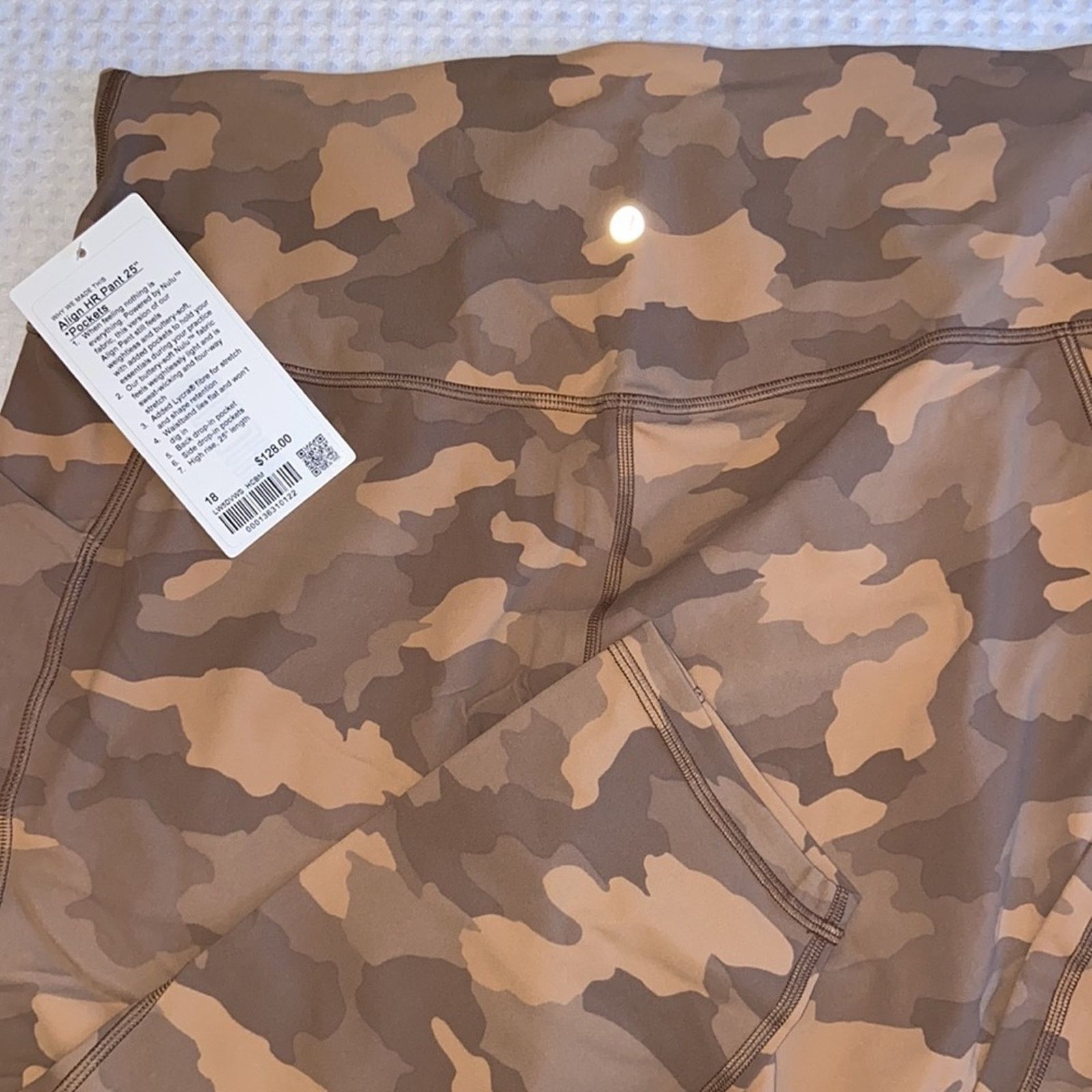 Lululemon NEW! Align High Rise HR Pant 25” Pockets 18 Camo Beige Multi Size 40" / US 18 - 2 Thumbnail