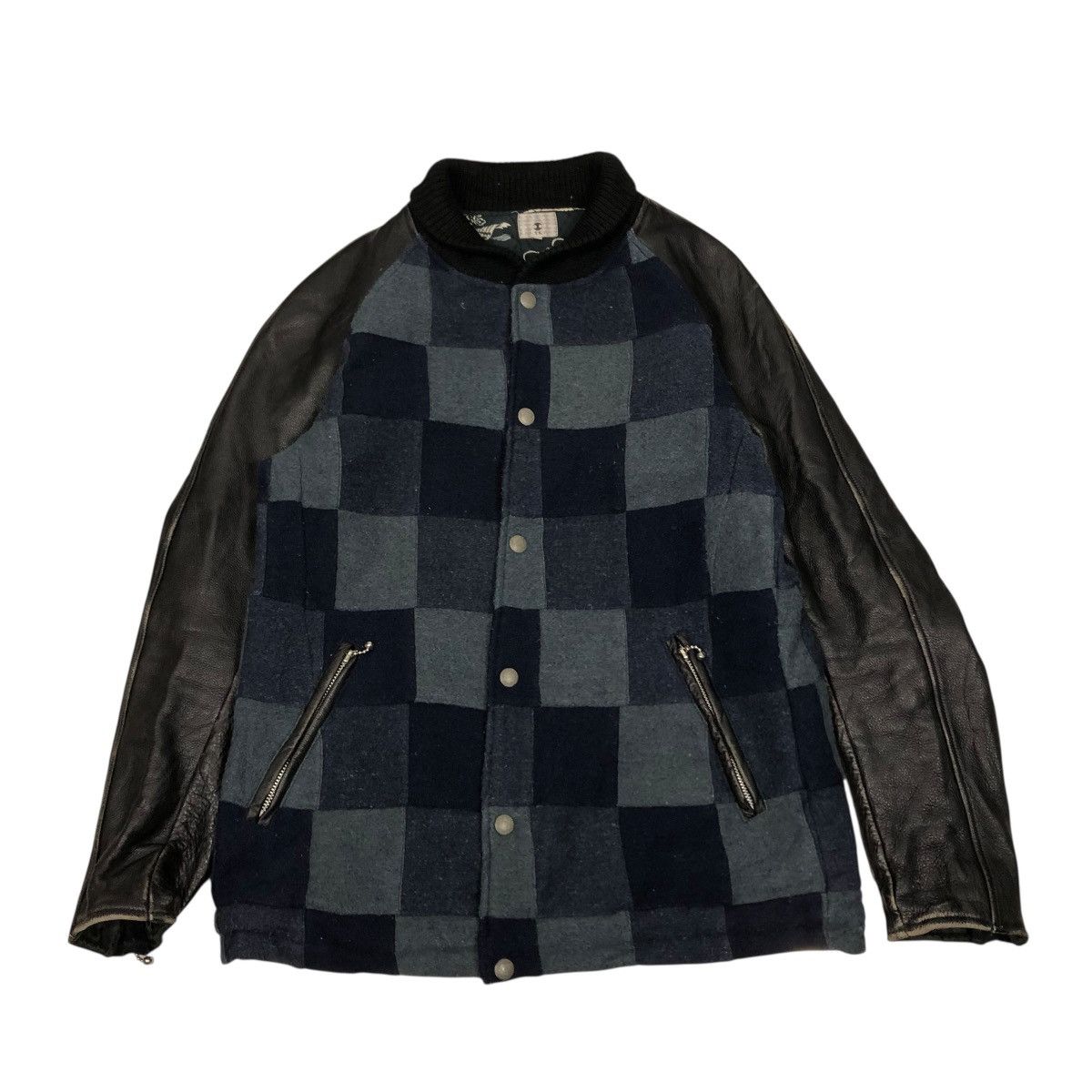 Vintage 🔥VINTAGE CAFE RACER LEATHER JACKET TK JAPAN TARTAN DESIGN Size US M / EU 48-50 / 2 - 1 Thumbnail