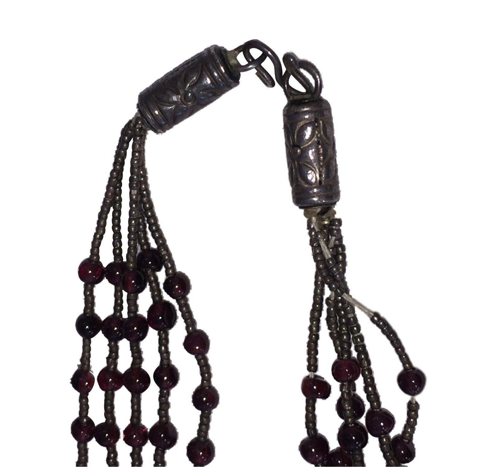 Designer Red Garnet and Sterling Silver Bead Multi Strand Necklace Size ONE SIZE - 4 Thumbnail