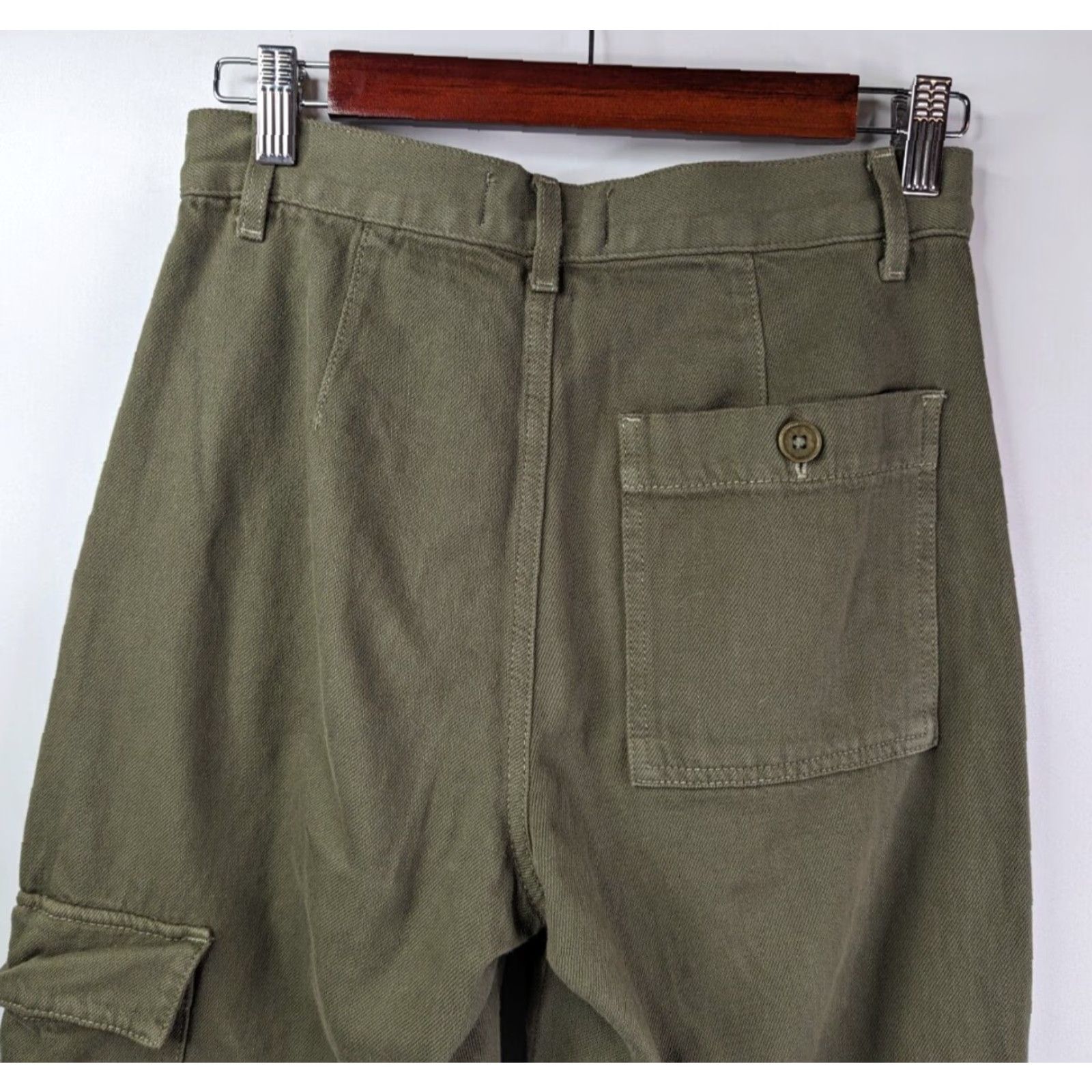 Reformation Reformation Pants Cargo Women High Rise Size 24 Olive Army Wash Size 42" / US 20 - 5 Thumbnail