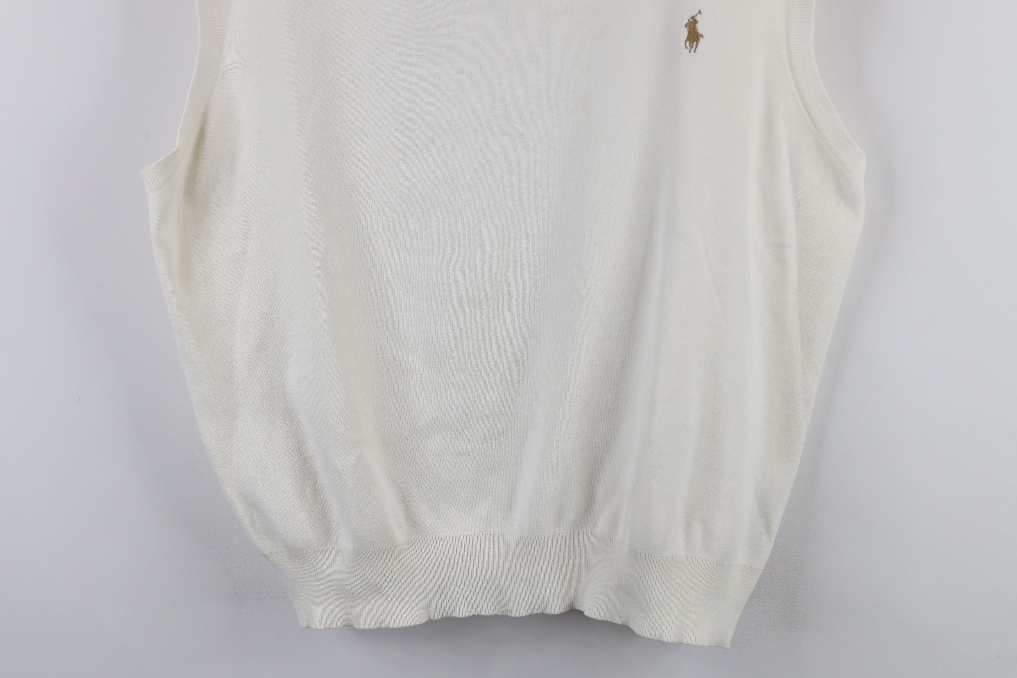 Ralph Lauren × Vintage Vintage 90s Ralph Lauren Cotton Knit V-Neck Sweater Vest Size US XXL / EU 58 / 5 - 3 Thumbnail