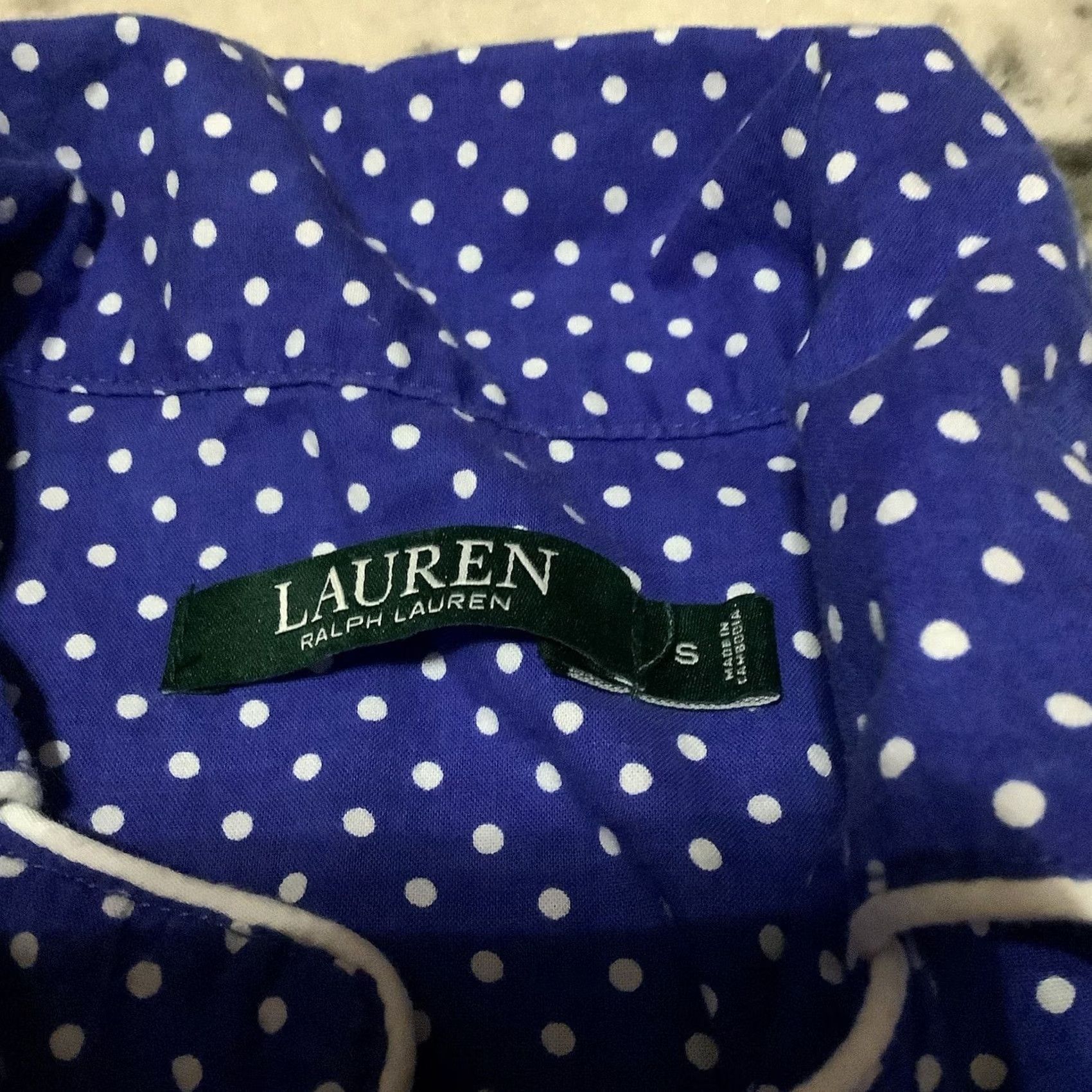 Ralph Lauren Lauren Ralph Shirt Womens S Blue sleep pajama top polka dot short sleeve Size S / US 4 / IT 40 - 3 Thumbnail