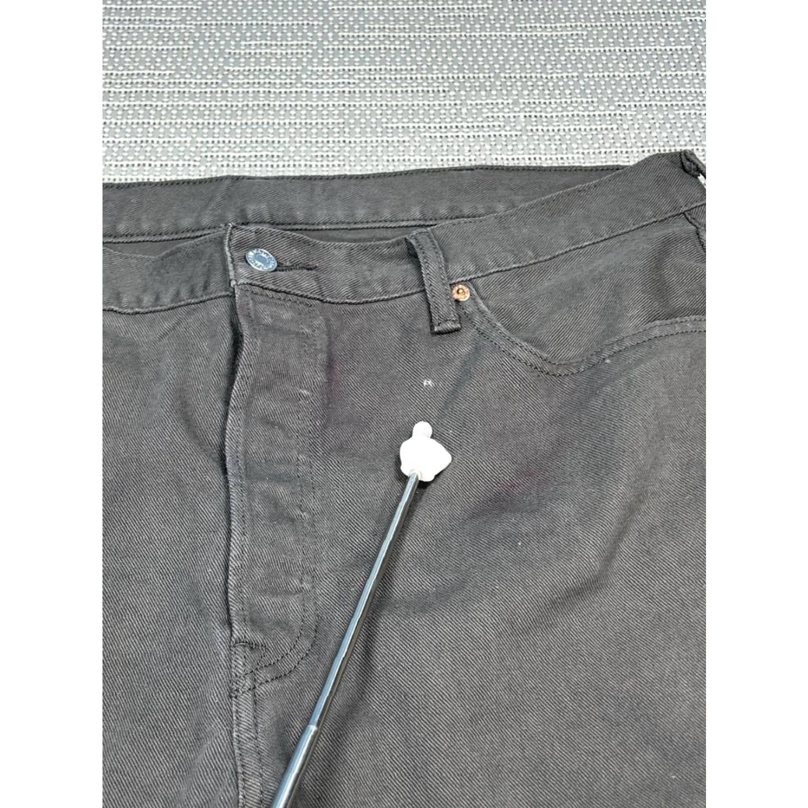 Levi's Levis 501 Jeans Mens Black Denim Tapered Leg Original Fit Logo Cotton 40x27 Size US 40 / EU 56 - 7 Thumbnail