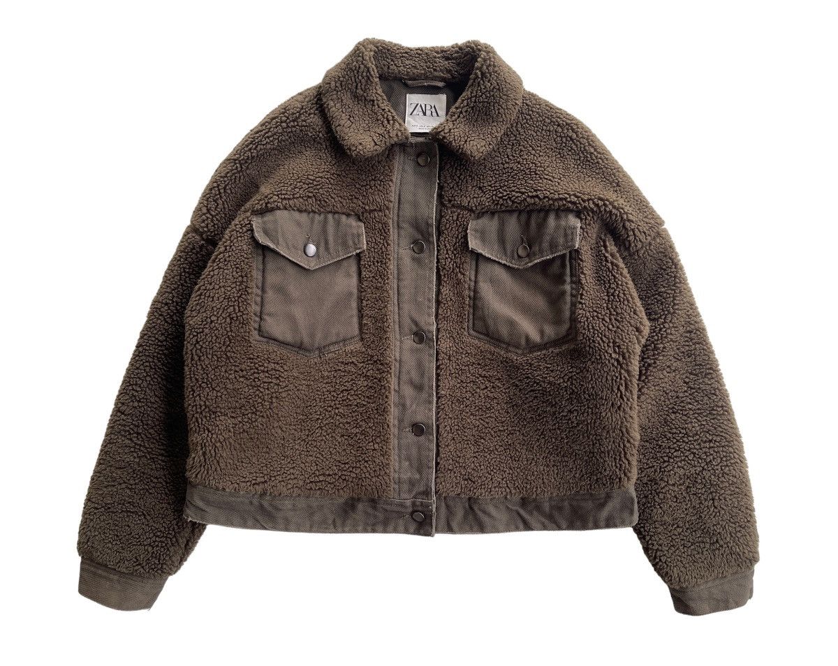 Zara Zara Teddy Fleece Shearling Cropped Jacket Size S / US 4 / IT 40 - 2 Thumbnail