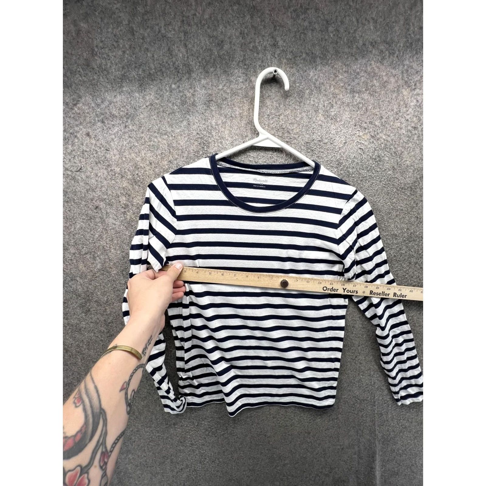 Madewell Madewell Shirt Womens XS Blue Stripe Nautical Crew Neck Long Sleeve Jersey Top Size XS / US 0-2 / IT 36-38 - 4 Thumbnail