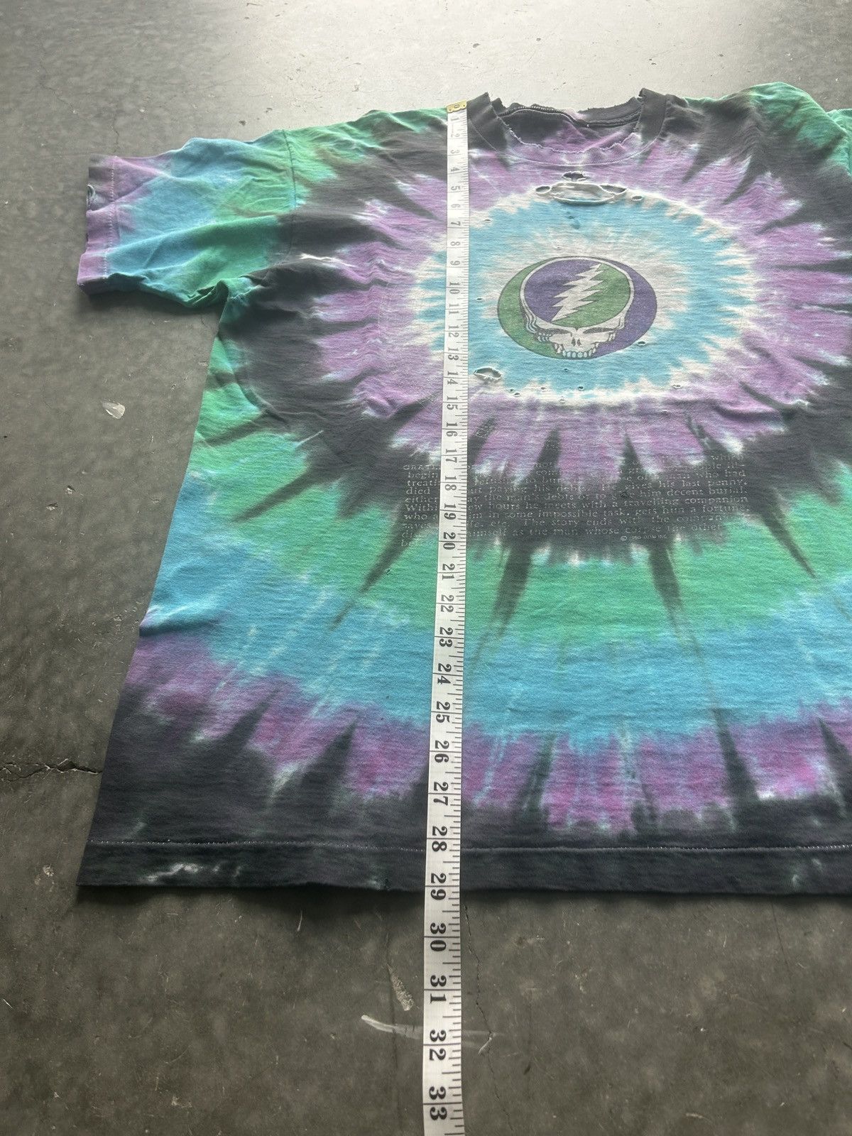 Band Tees × Vintage Vintage 90s Grateful Dead Graphic Tee Thrashed Size US XL / EU 56 / 4 - 13 Thumbnail