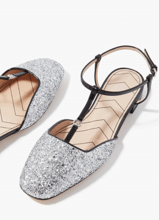 Gucci o1s1wg110125 Double G Ballet Flat Sandals in Silver Size US 5 / IT 35 - 4 Thumbnail