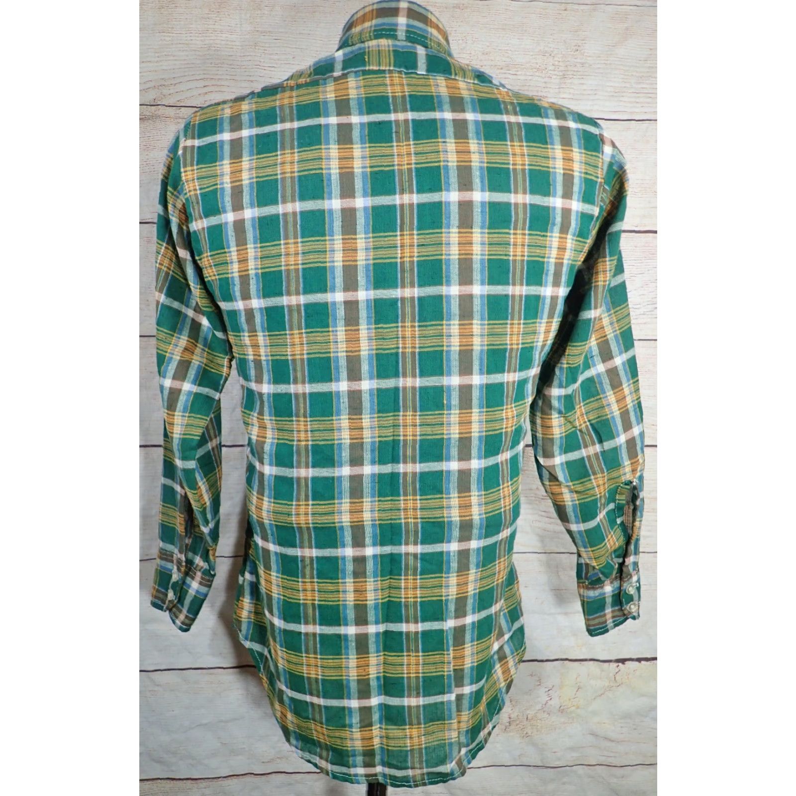 Levi's VINTAGE Levi's Mens Shirt Adult Small Green Plaid Tartan 80s Button Front Classic Outdoors Western Size US S / EU 44-46 / 1 - 7 Thumbnail