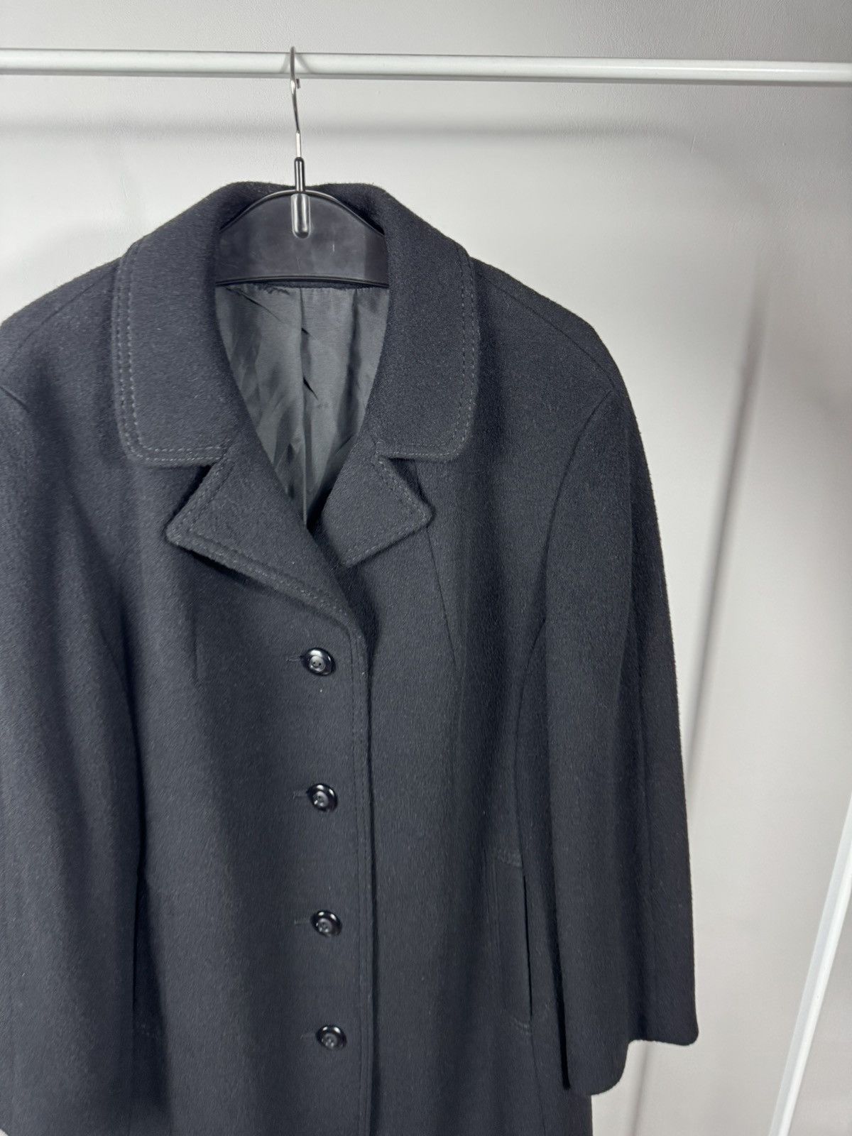 Other Vintage Women Camel Hair Wool Coat Black Classic Long Warm Size XL / US 12-14 / IT 48-50 - 3 Thumbnail
