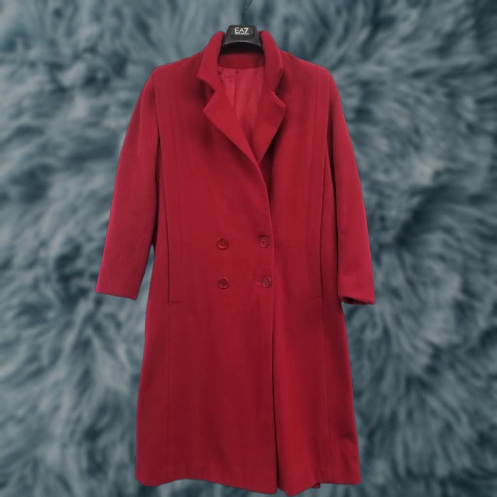 Vogue VINTAGE La Vogue Women's Coat Pea Wool Red USA Size 12 Size XL / US 12-14 / IT 48-50 - 1 Thumbnail