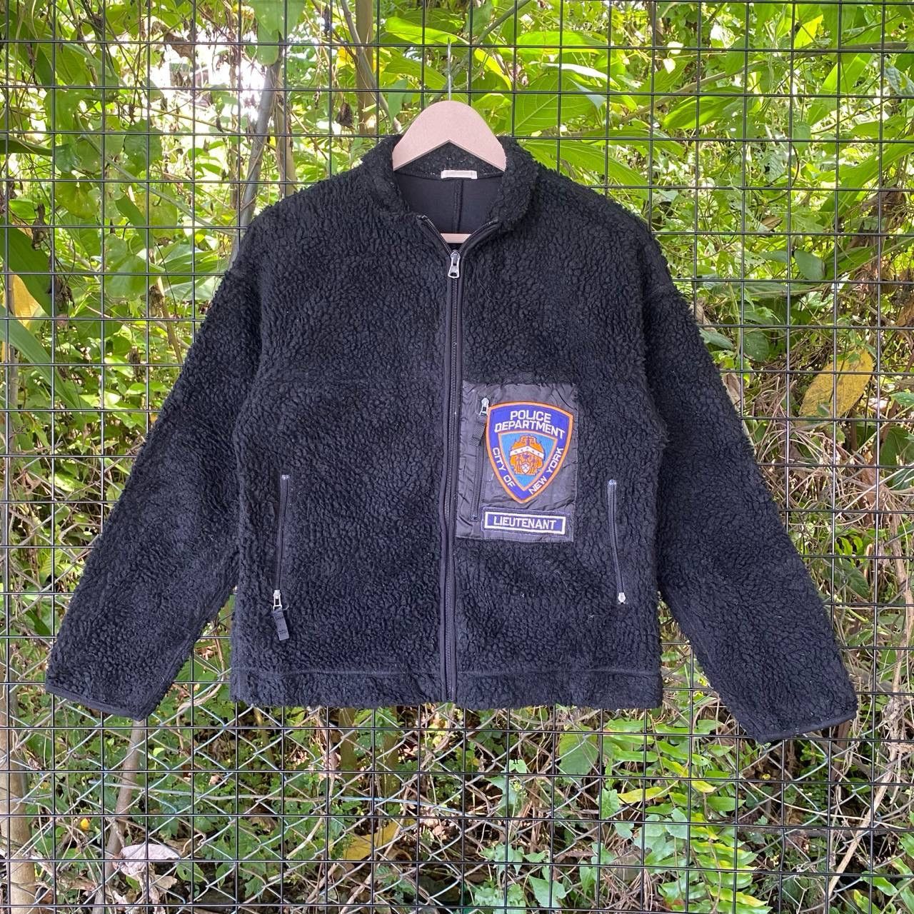 Japanese Brand Vtg Police Newyork Patchwork Deep Pile Fleece Zipper Jacket Size US XS / EU 42 / 0 - 1 Thumbnail