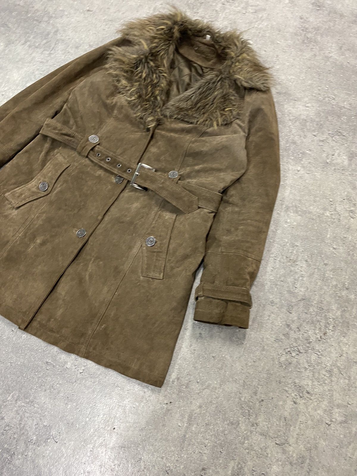 If Six Was Nine × Japanese Brand × Le Grande Bleu (L.G.B.) ᶠᵃⁿᶜʸᵍᵘʸ SICK Vintage Leather Coat Jacket HELMUT lang vibe Size US S / EU 44-46 / 1 - 4 Thumbnail