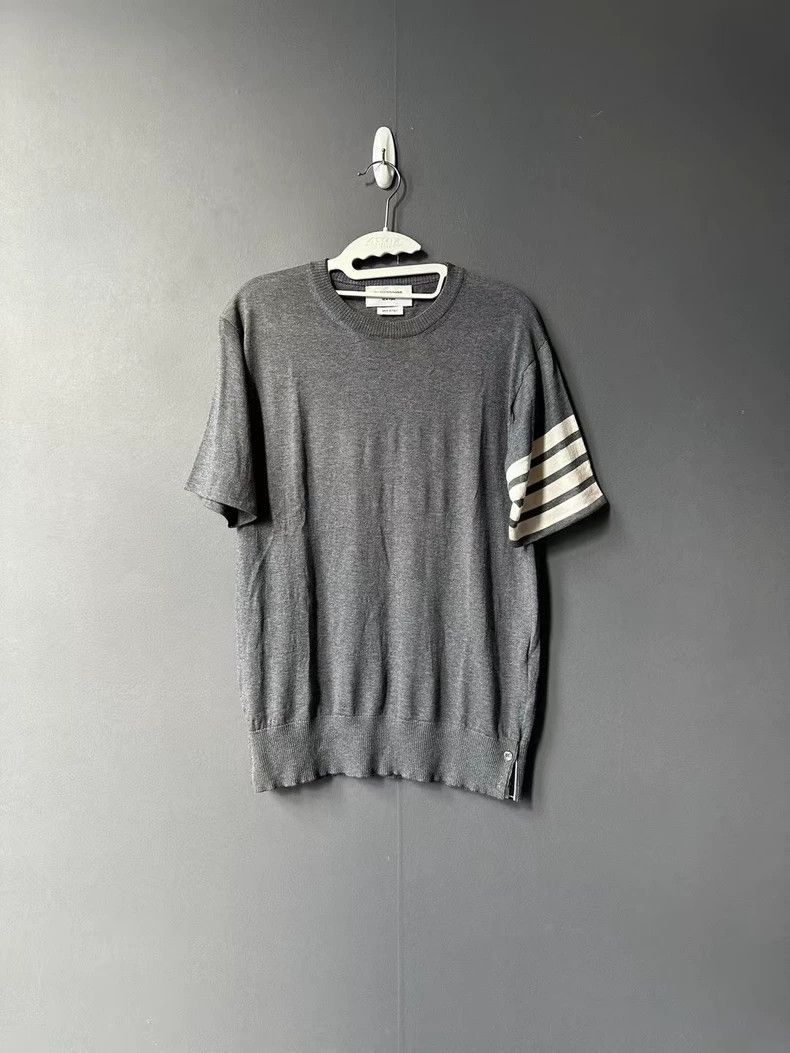 Thom Browne Thom Browne Short Sleeve Gray Knit Top - dmc Size US M / EU 48-50 / 2 - 1 Thumbnail