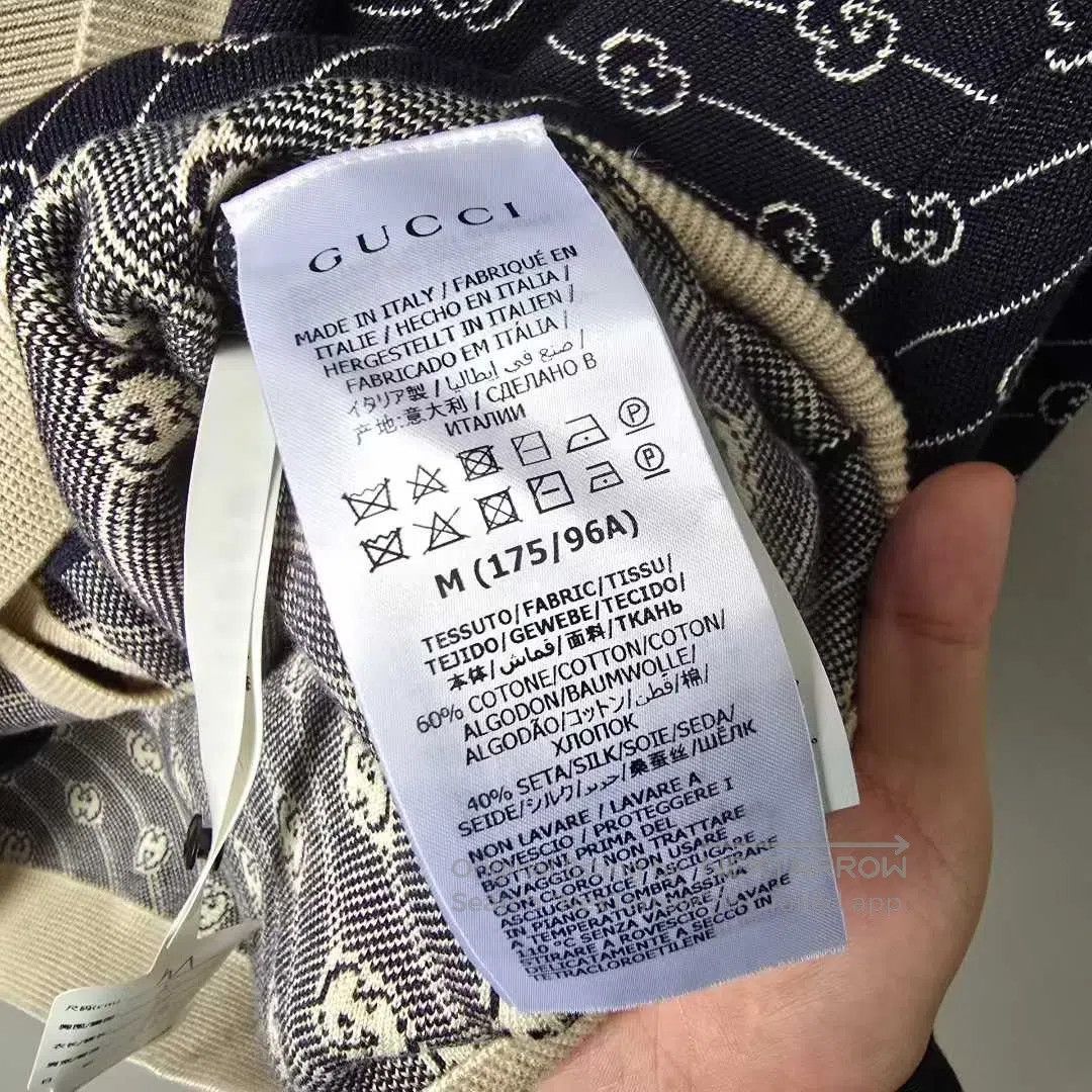 Gucci Guicci Cardigan jacket, silk-cotton blend, all-over print, Size US M / EU 48-50 / 2 - 4 Thumbnail