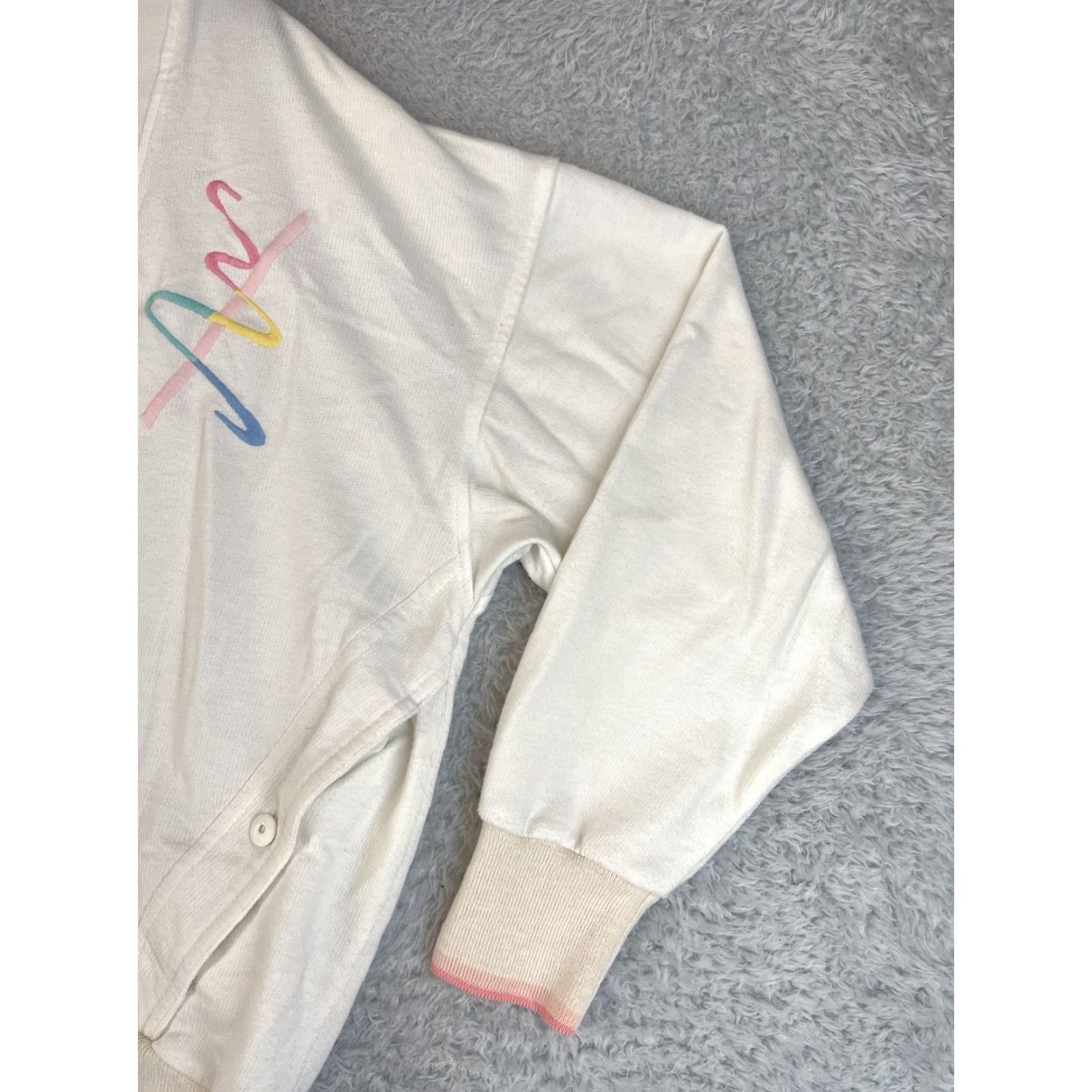 Vintage VINTAGE Tail Sweater 1980s Casual Women's Small White Long Sleeve Embroidered USA Size S / US 4 / IT 40 - 2 Thumbnail