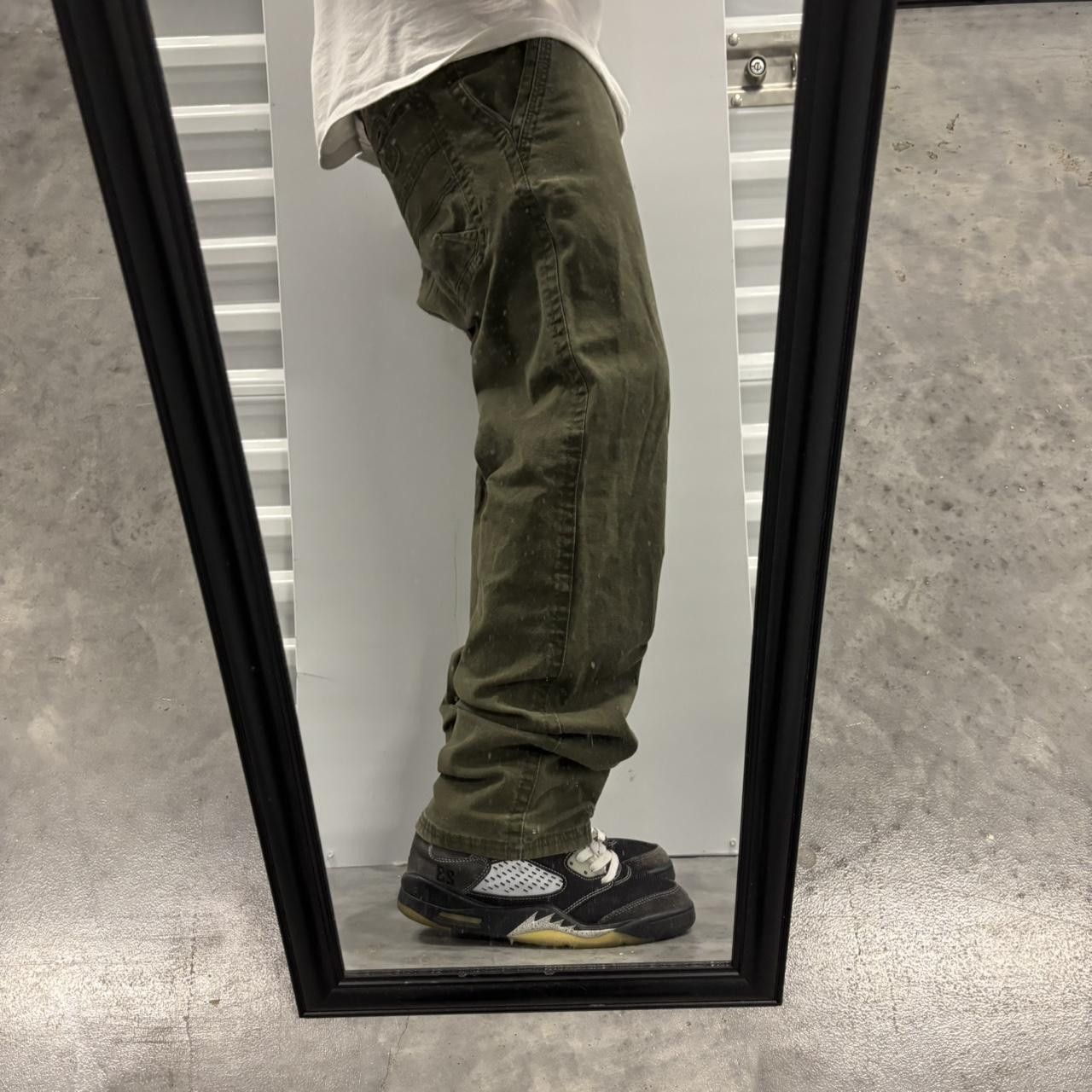 Japanese Brand × Vintage Crazy Vintage Y2K/2000s Olive Green Workwear Casual Pants! Size US 32 / EU 48 - 2 Thumbnail
