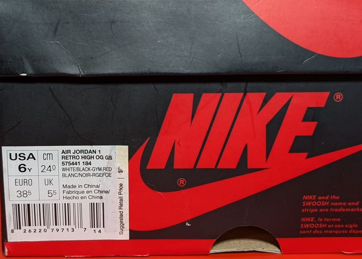 Jordan Brand Size 6Y - Air Jordan 1 Retro High OG Black Toe Size US 6 / EU 39 - 7 Thumbnail
