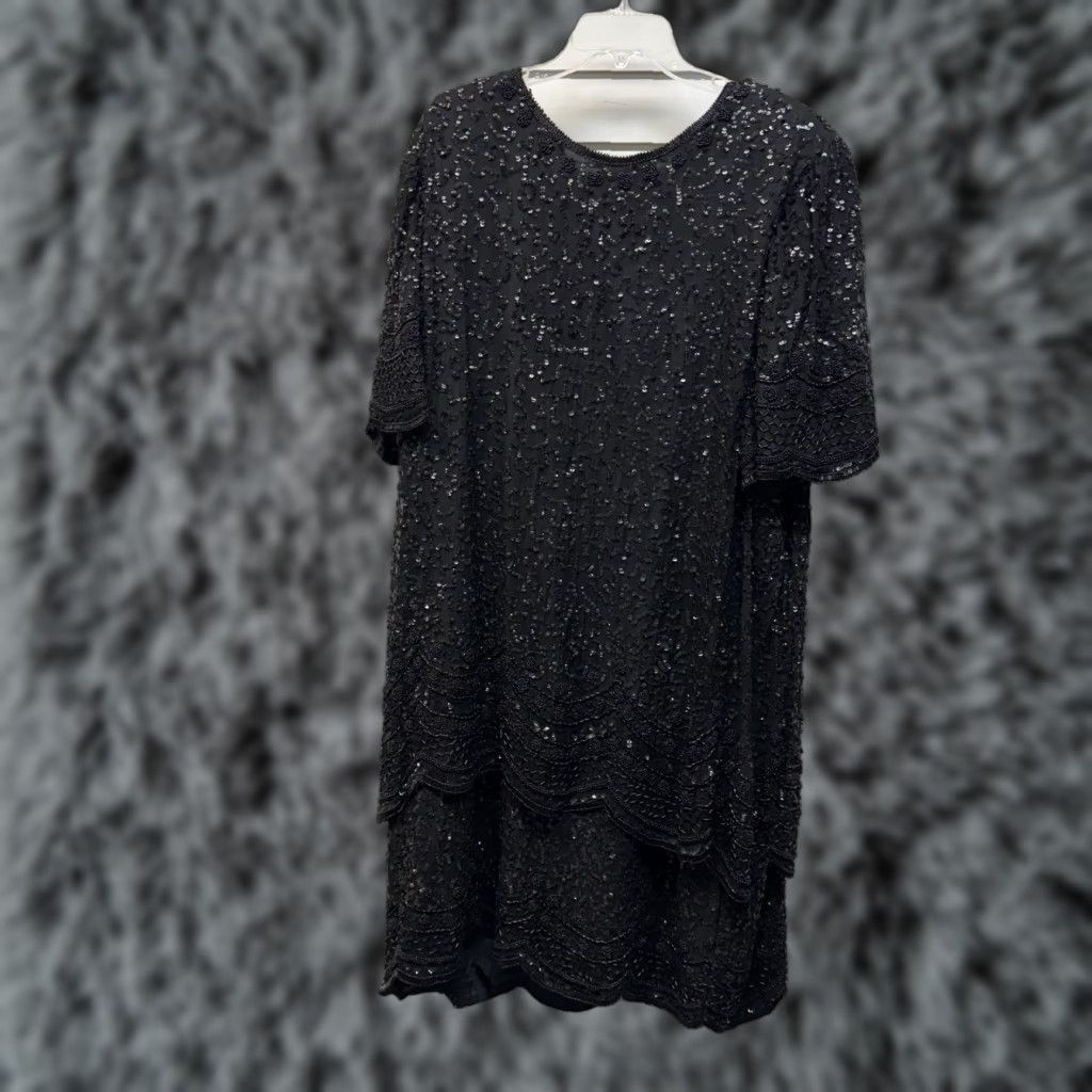 laurence kazar beaded dress Laurence Kazar Beaded Crimson Dress XS/S