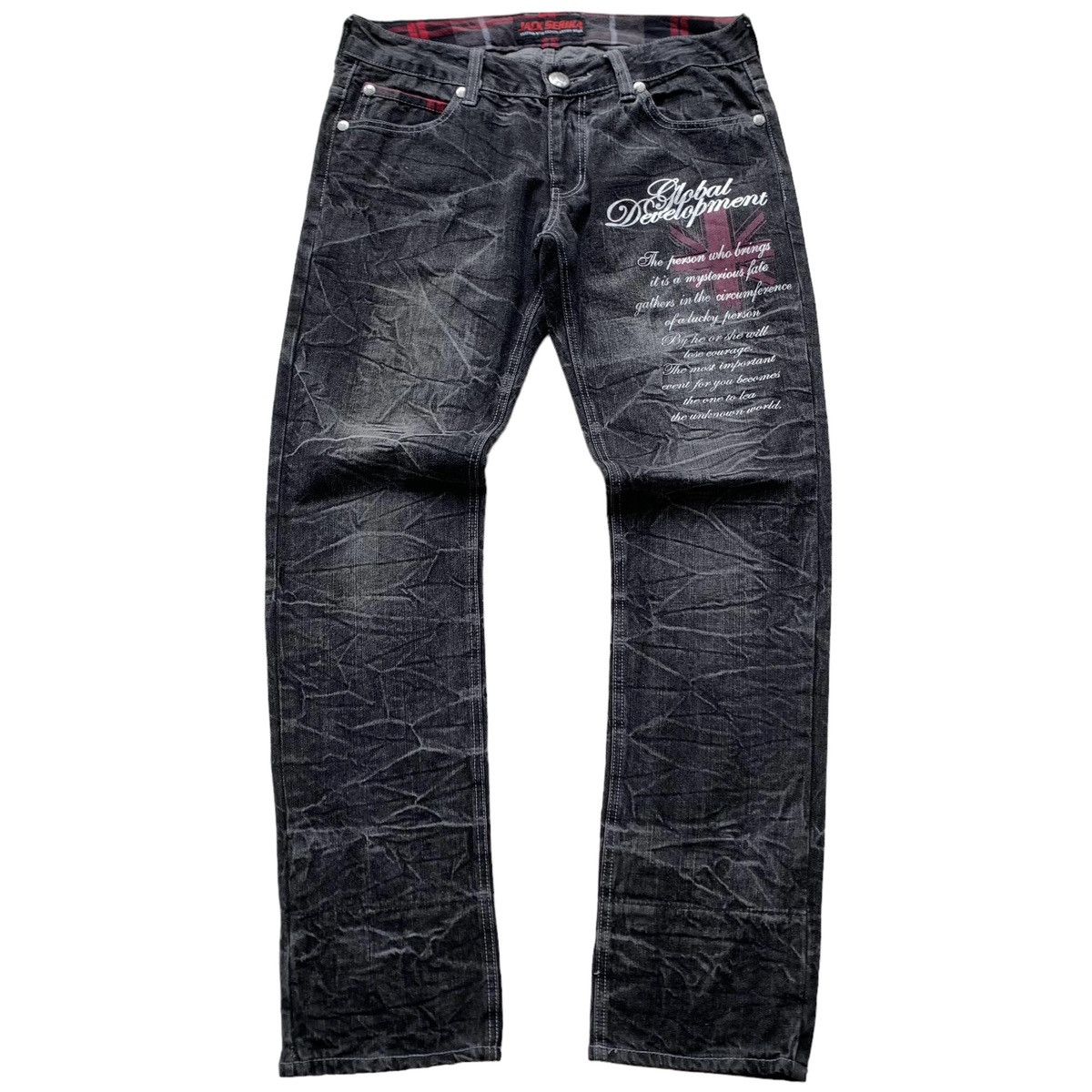 If Six Was Nine × Japanese Brand × Vintage 2000s Japanese Brand Jack Serika Poems Black Wash Jeans Size US 34 / EU 50 - 2 Thumbnail
