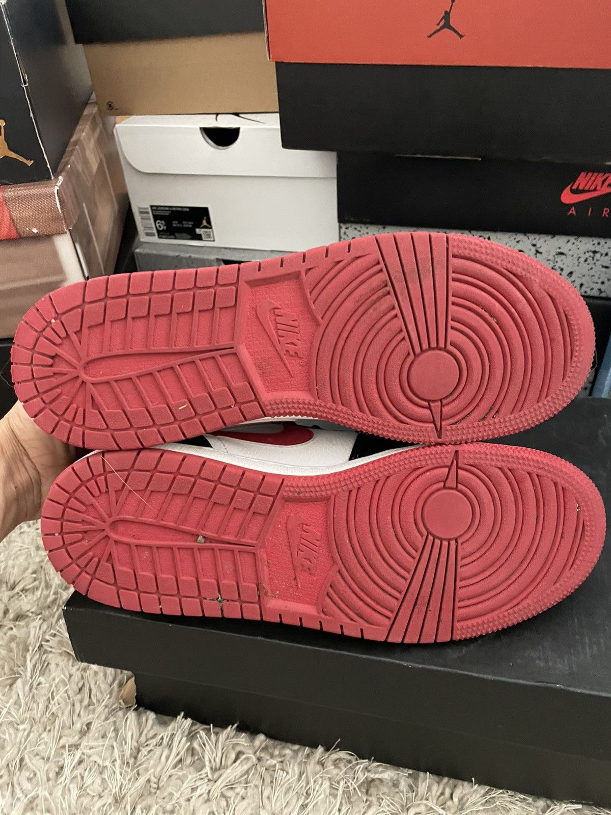 Jordan Brand Jordan 1 Mid Black Gym Red Size US 6.5 / EU 39-40 - 7 Thumbnail