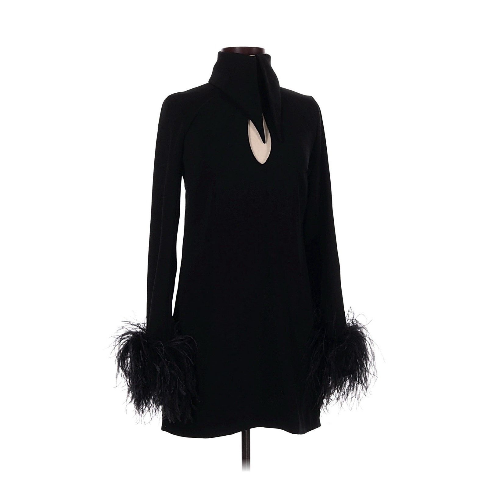 16Arlington 16ARLINGTON MICHELLE DRESS Collared OSTRICH FEATHER US 2 Size XS / US 0-2 / IT 36-38 - 4 Thumbnail