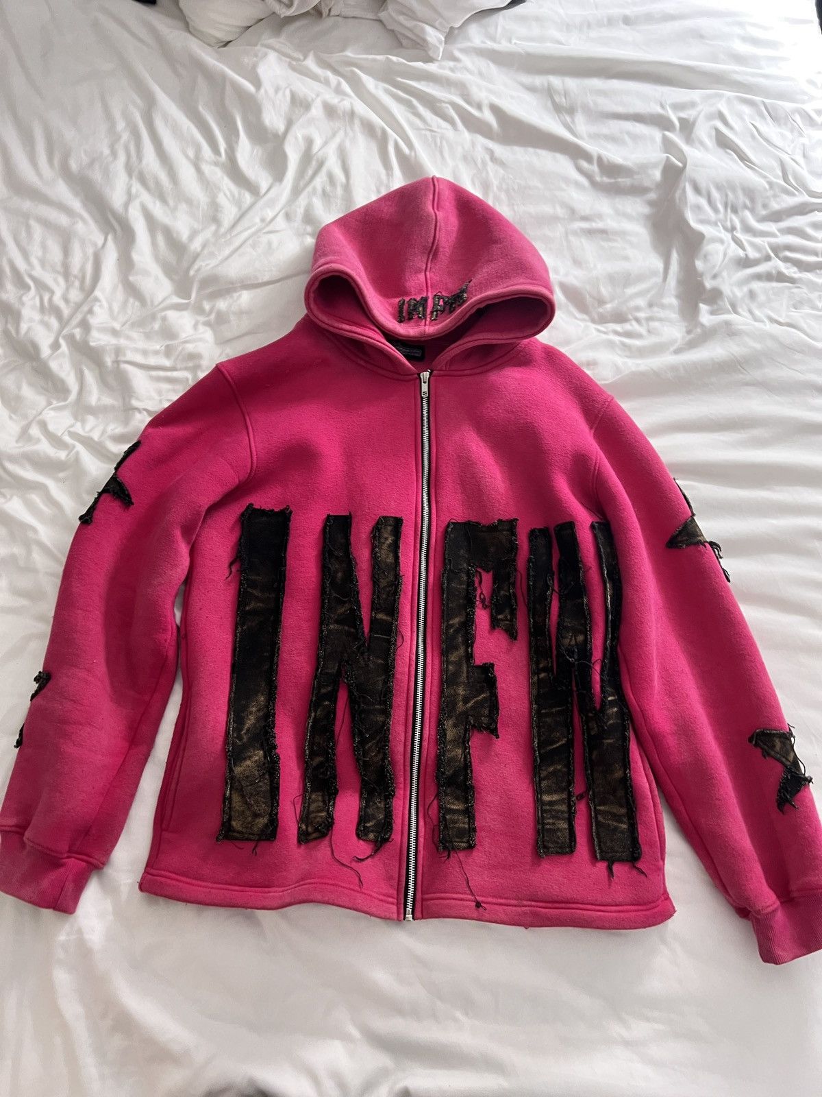 Vintage Infected World Pink hoodie Size US L / EU 52-54 / 3 - 1 Thumbnail