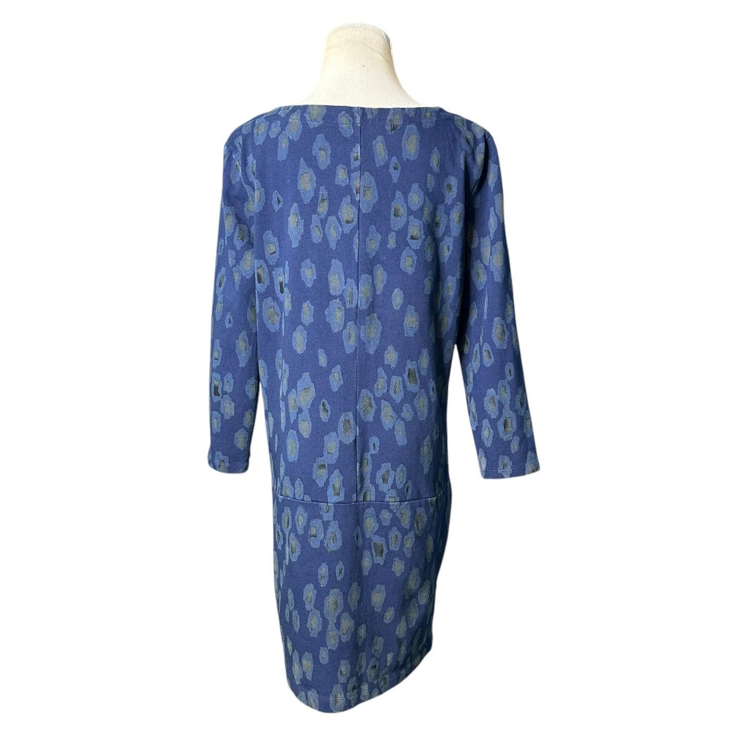 Gap Gap Blue Leopard Print 3/4 Sleeve Mini Dress size M Size M / US 6-8 / IT 42-44 - 2 Thumbnail