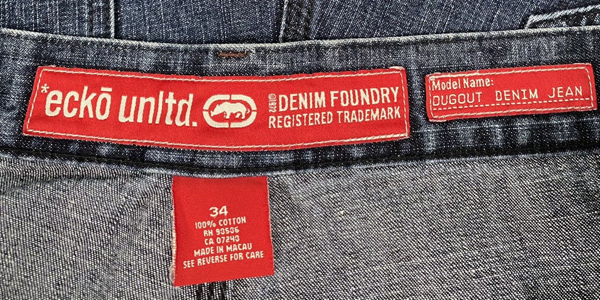 Ecko Unltd. Rare Ecko Unltd Dugout Logo Deep Pocket Baggy Jeans Sz 35 Size US 35 - 5 Thumbnail