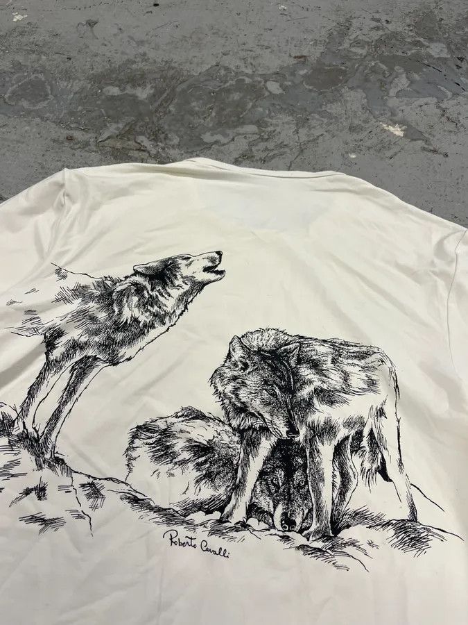 Roberto Cavalli 2000s Roberto Cavalli Wolves White Longsleeves Size US S / EU 44-46 / 1 - 7 Thumbnail