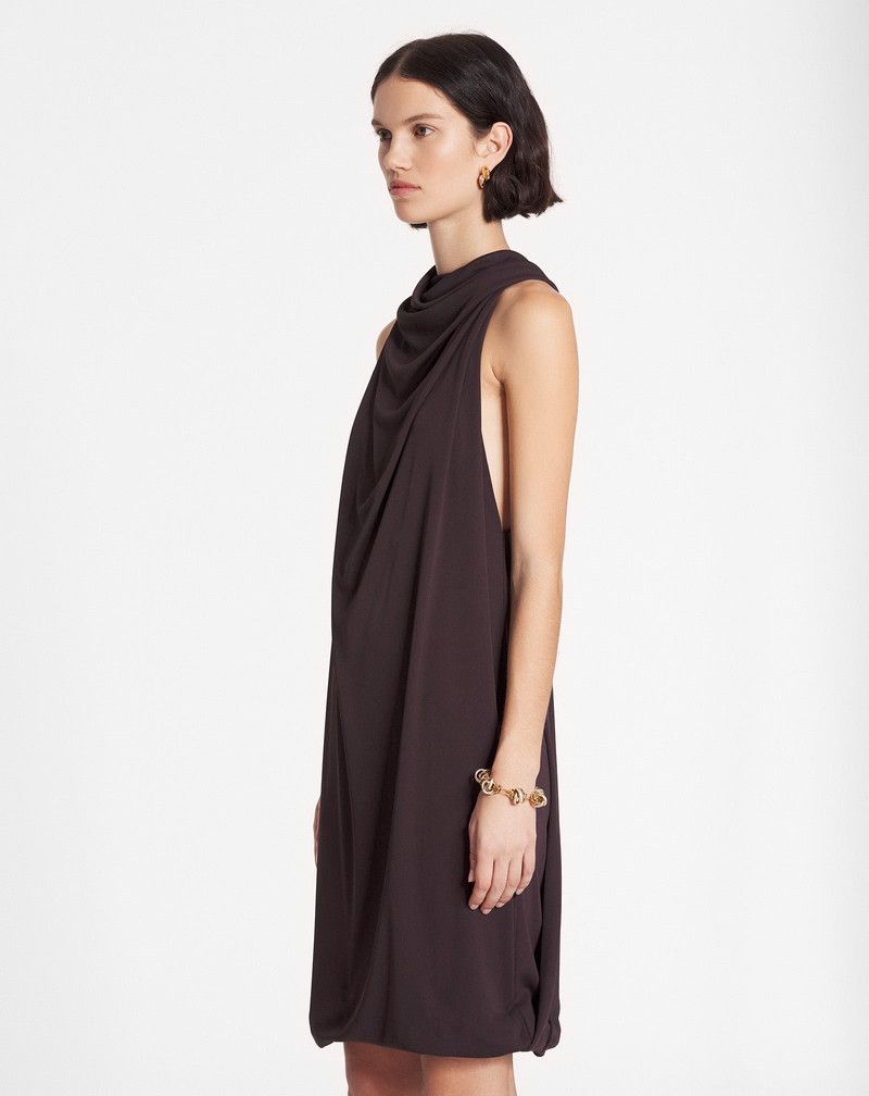 Lanvin o1y0326 Mini Dress in Plum Size S / US 4 / IT 40 - 4 Thumbnail