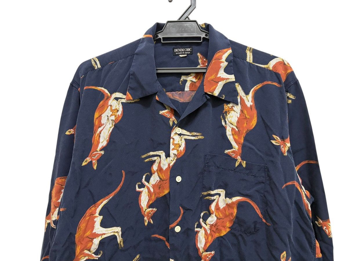 Vintage VINTAGE DENIM CHIC OPEN CAMP COLLAR 🦘 OVP MOTIF RAYON SHIRT Size US L / EU 52-54 / 3 - 3 Thumbnail
