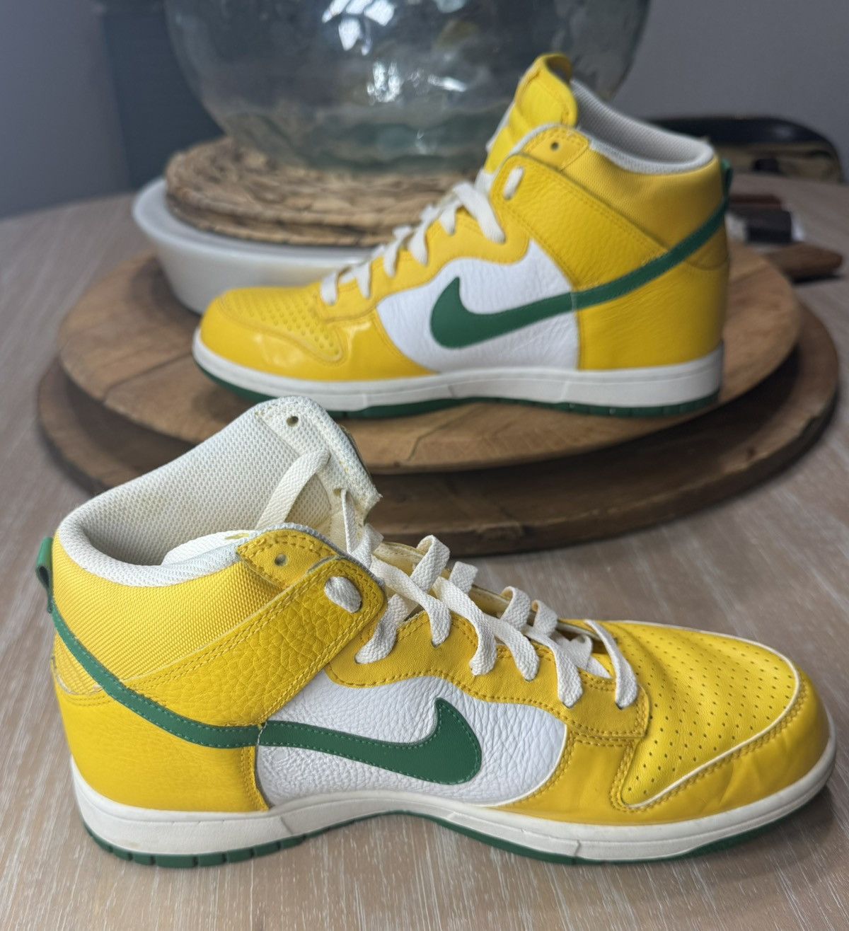 Nike Sz 9.5 - Nike Dunk High Yellow Pine Green Brazil 317982-731 Size US 9.5 / EU 42-43 - 3 Thumbnail