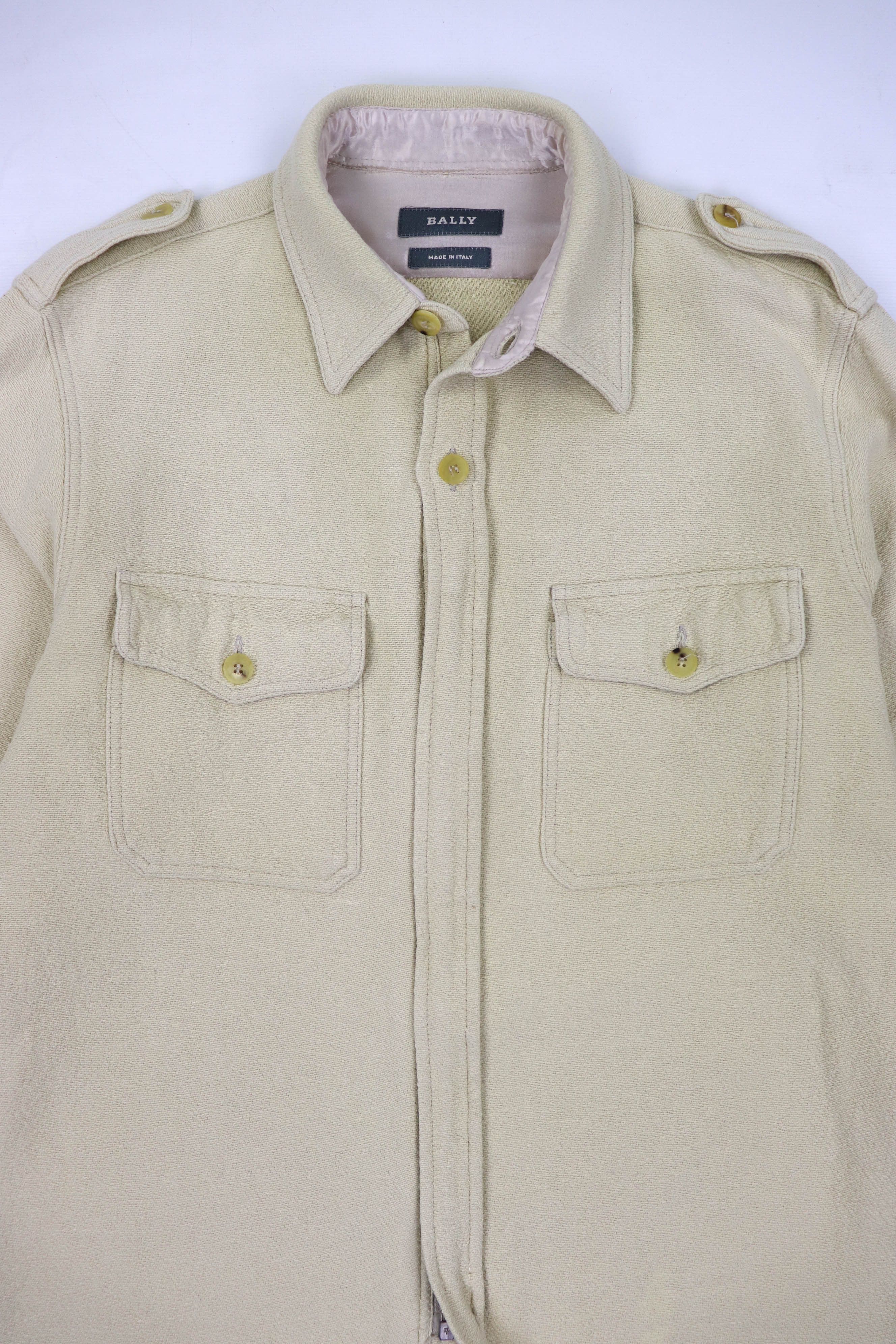 Bally BALLY Vintage Made in Italy Light Beige Zip Overshirt Size US M / EU 48-50 / 2 - 5 Thumbnail