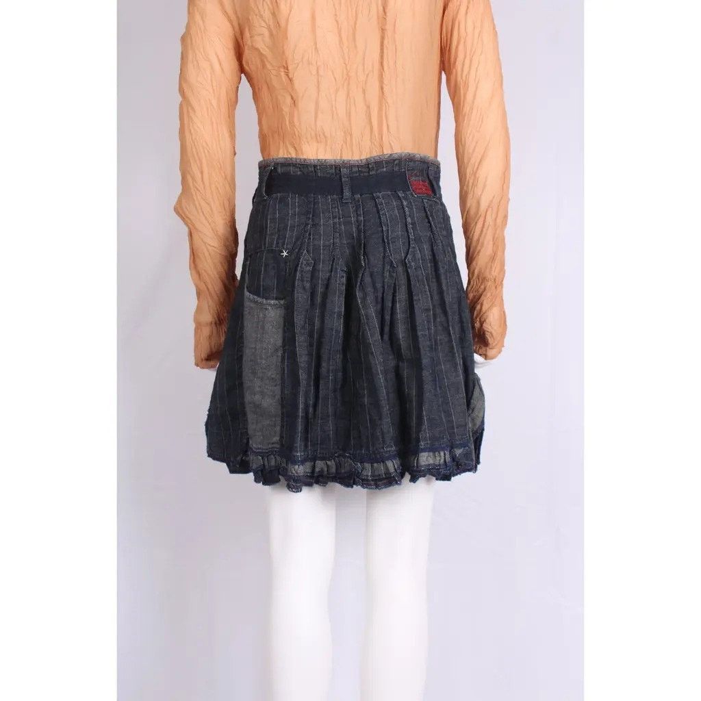 Marithe + Francois Girbaud Marithé François Girbaud Pleated Denim Stripe Skirt Size 25" / US 0 / IT 36 - 8 Thumbnail